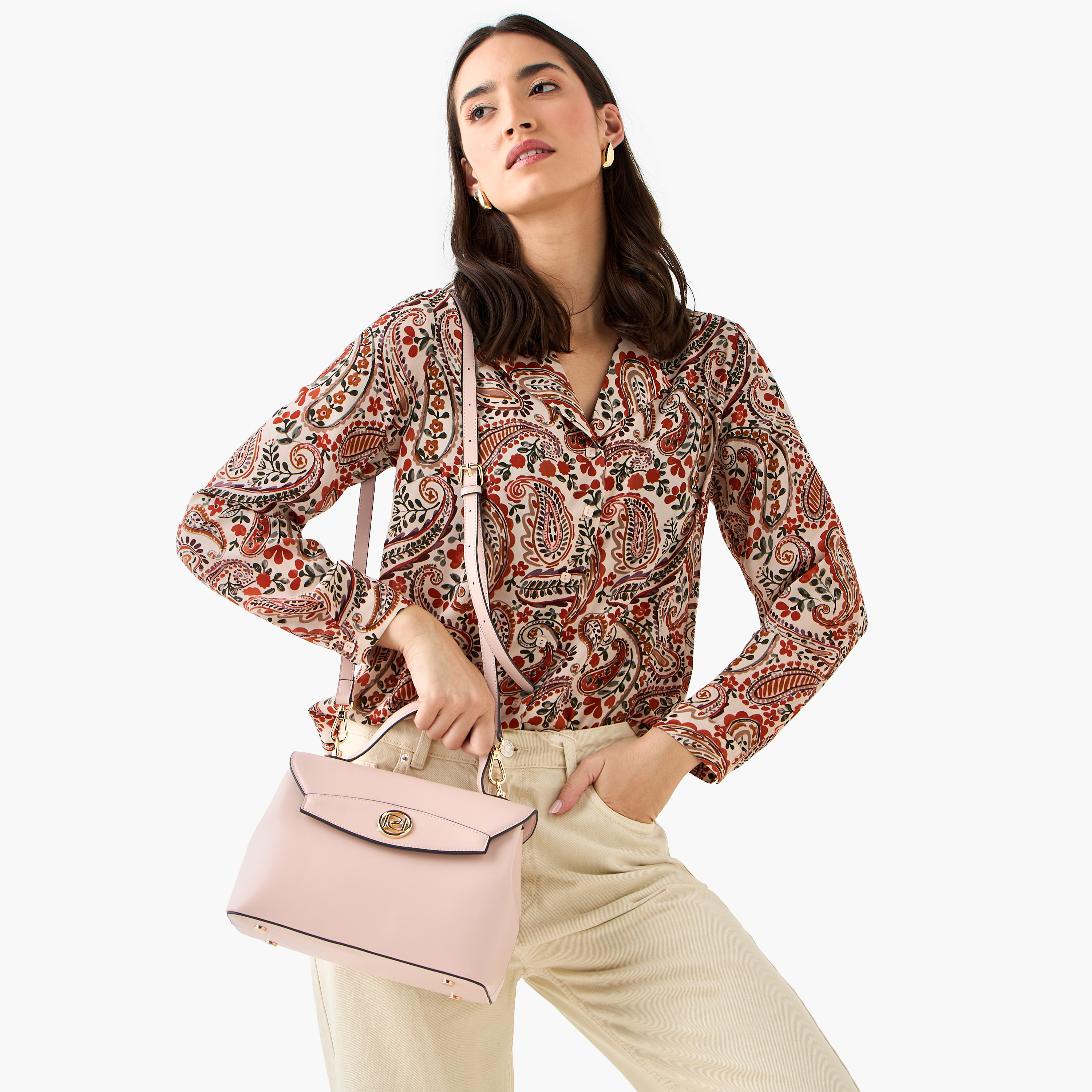 شنطة ساتشيل سادة بزر إغلاق من بابريكا-women-bagsandwallets-handbags-image-2