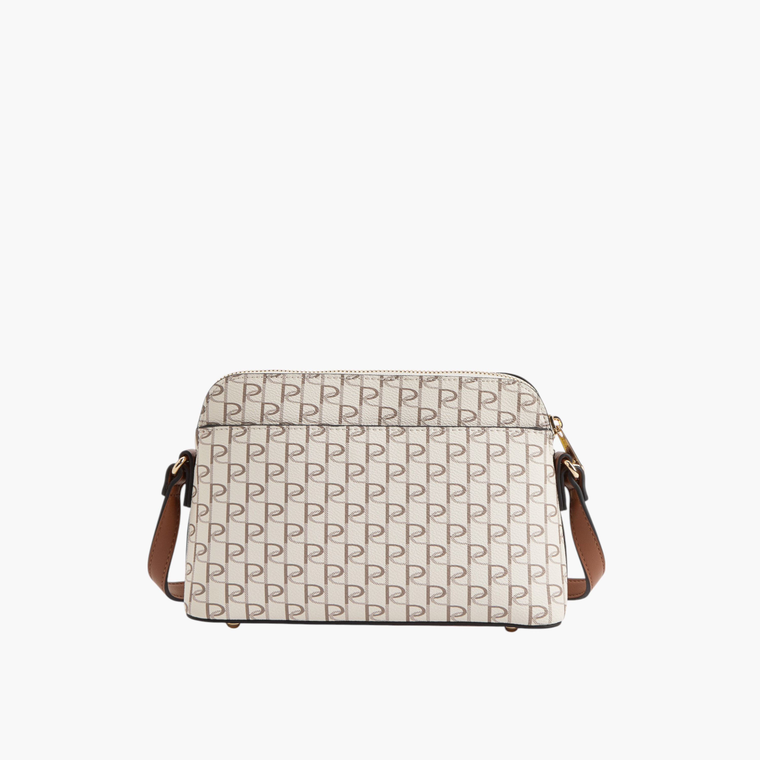 Paprika Monogram Print Crossbody Bag with Adjustable Strap and Zip Closure-women-bagsandwallets-handbags-image-2