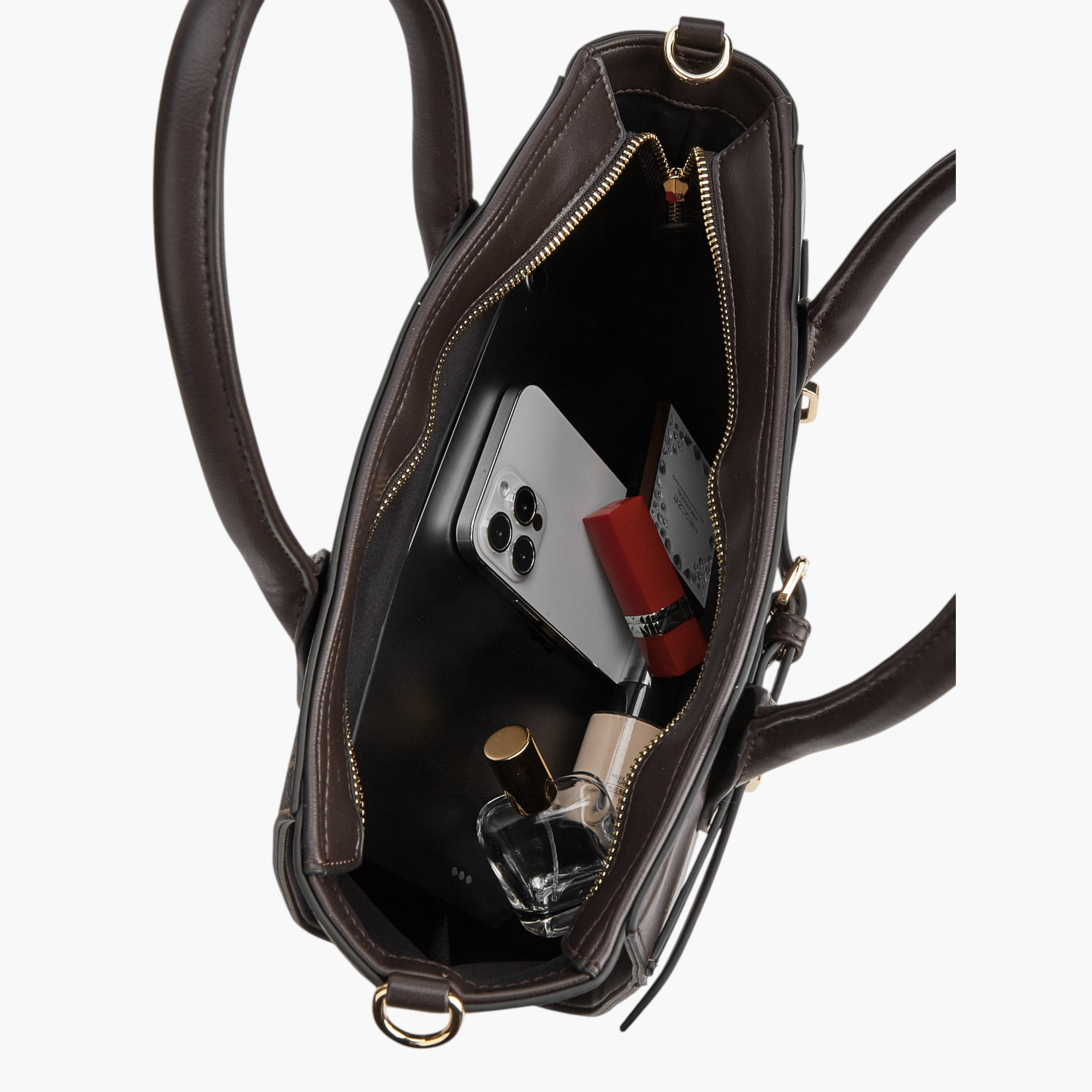 شنطة توت بمقبض مزدوج وسحاب إغلاق وطبعات مونوجرام من بابريكا-women-bagsandwallets-handbags-image-7