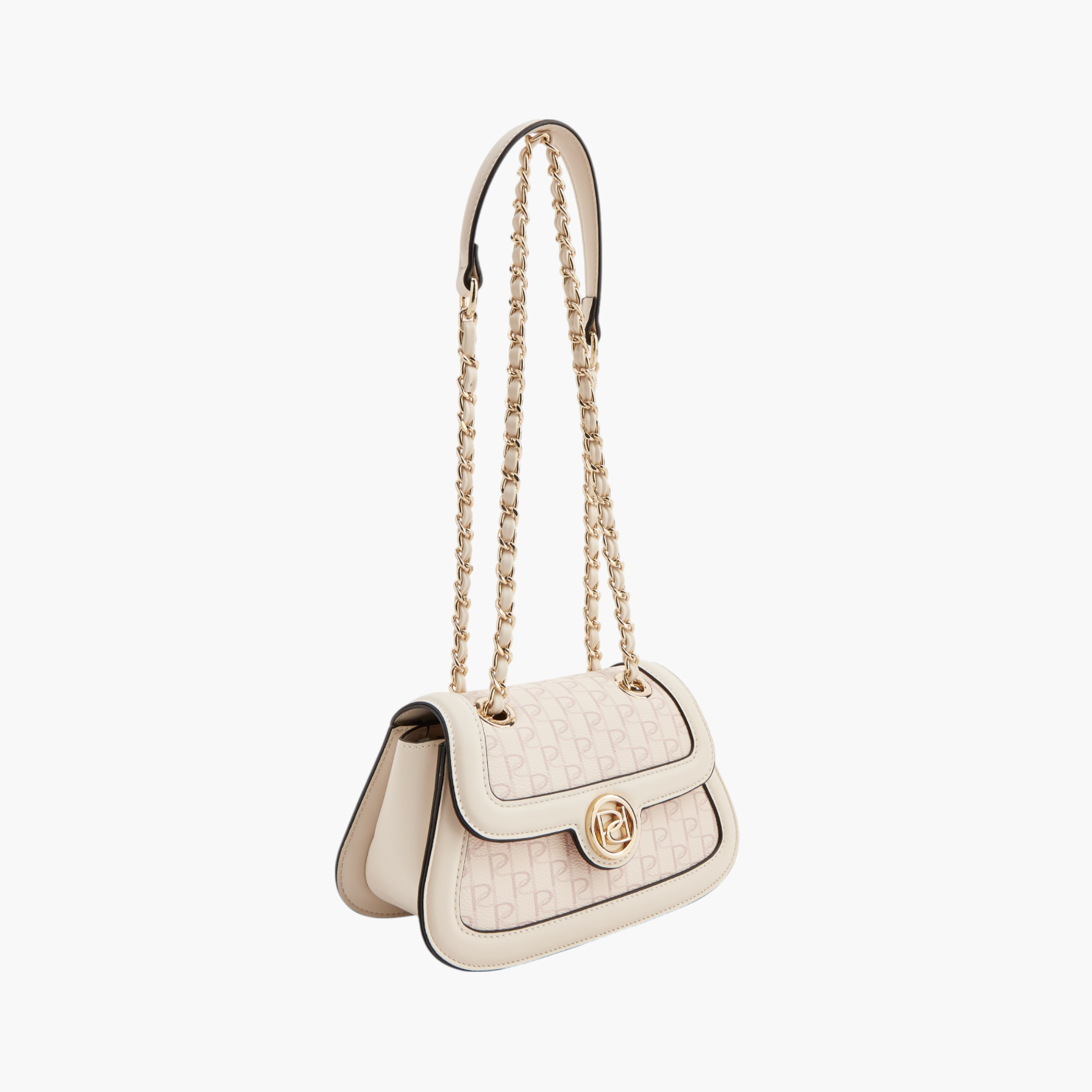 Paprika Monogram Print Crossbody Bag with Chain Accented Strap and Flap Closure-women-bagsandwallets-handbags-image-3