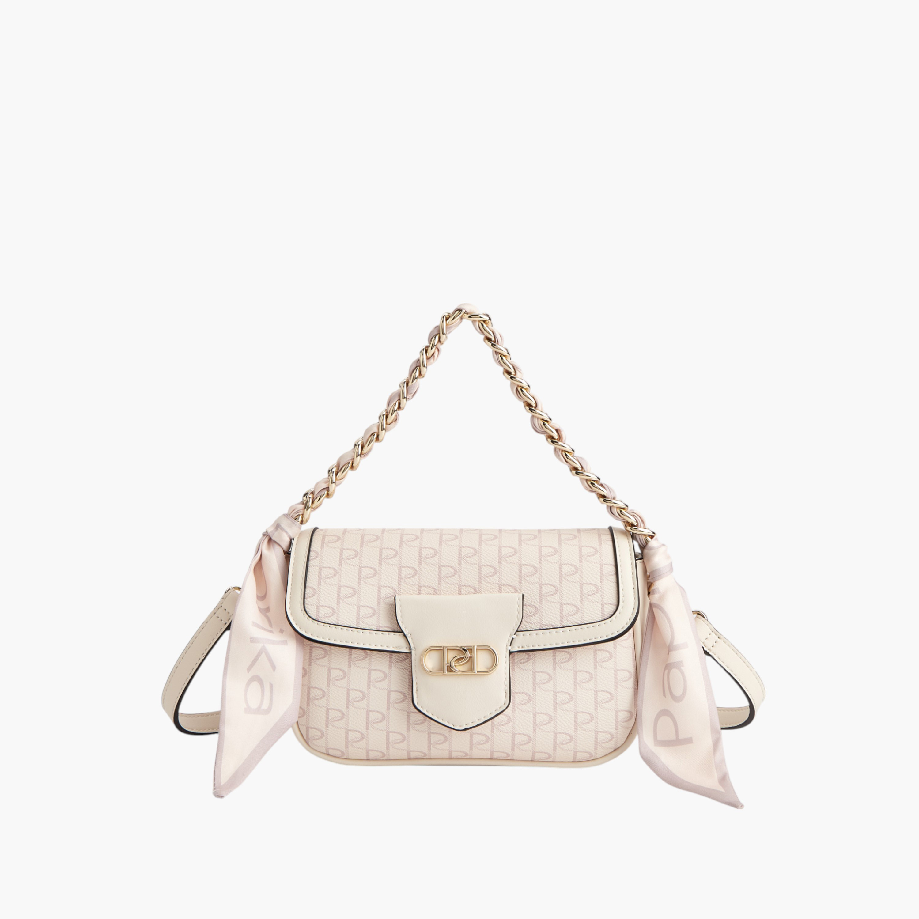 Paprika Monogram Print Crossbody Bag with Detachable Strap and Flap Closure-women-bagsandwallets-handbags-image-1