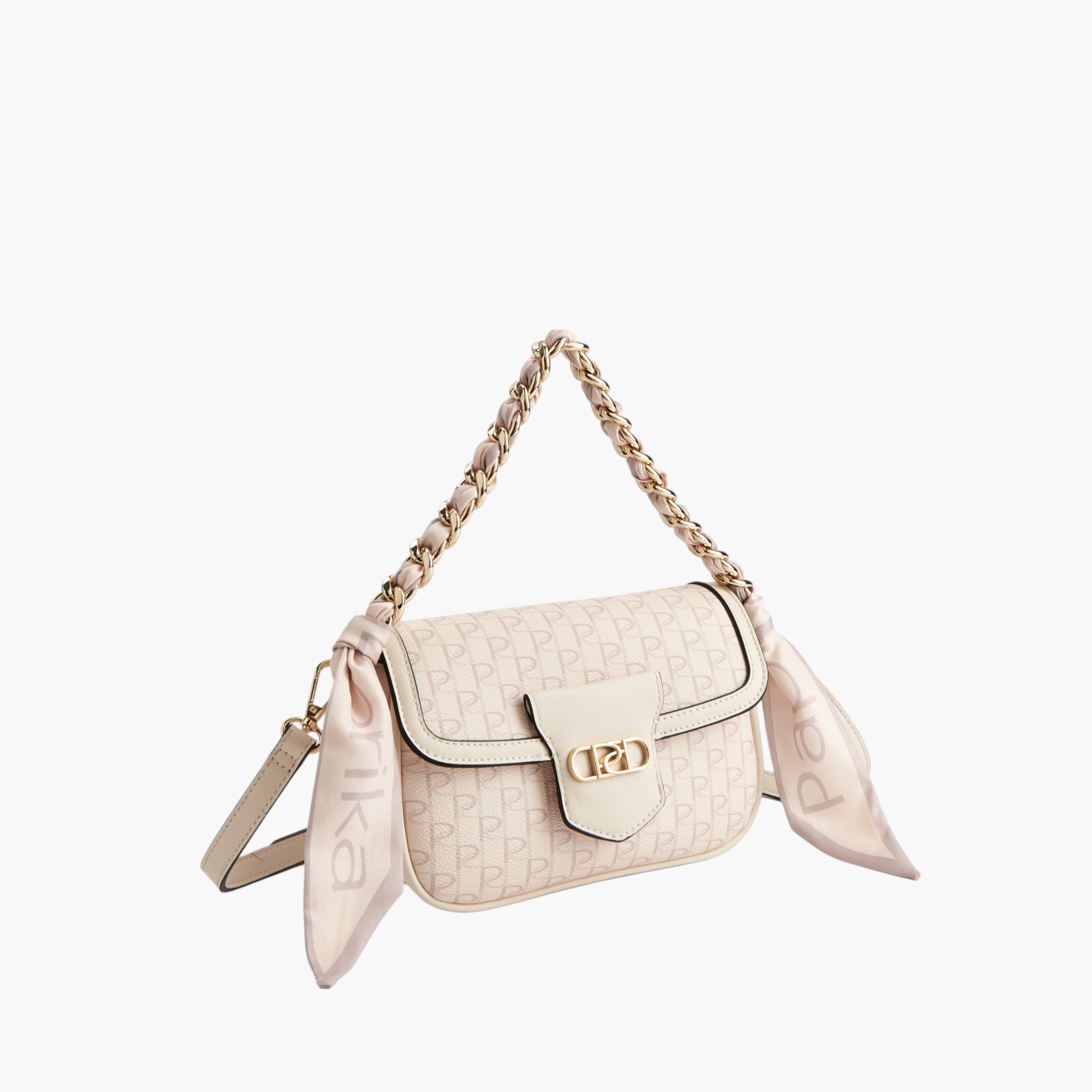 Paprika Monogram Print Crossbody Bag with Detachable Strap and Flap Closure-women-bagsandwallets-handbags-image-3
