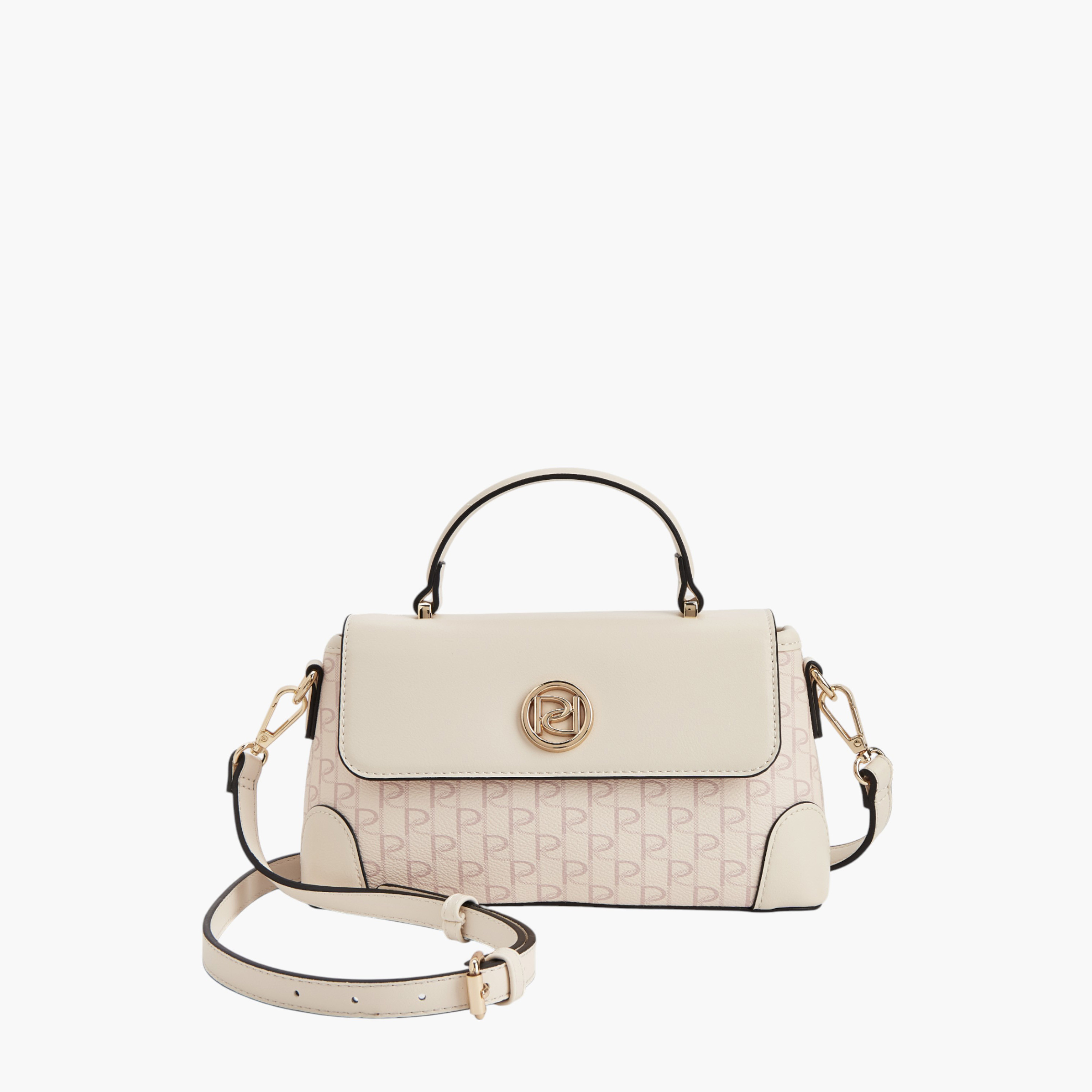 شنطة ساتشل بطبعات مونوغرام بمبقبض حمل وزر إغلاق من بابريكا-women-bagsandwallets-handbags-image-1