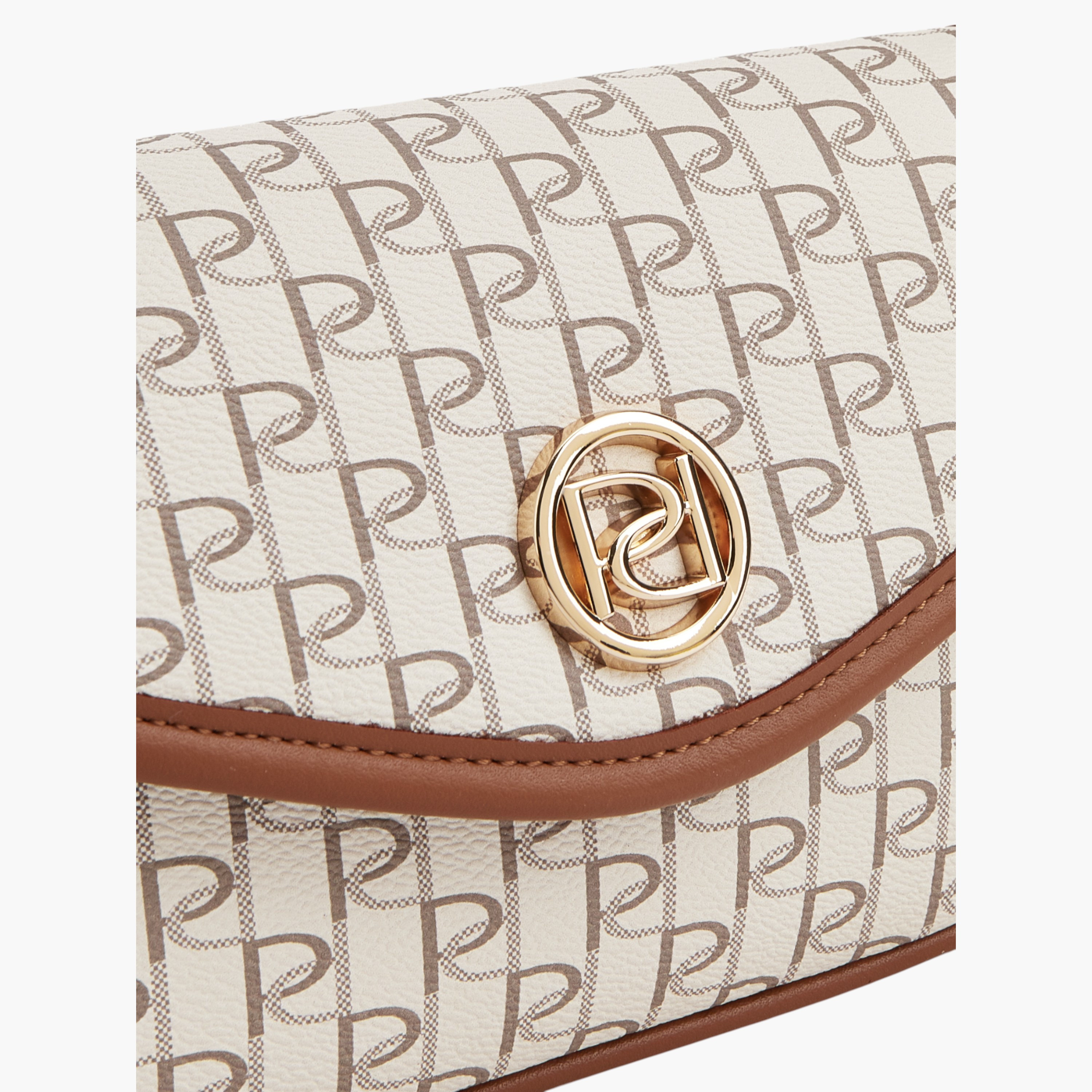 Paprika Monogram Print Crossbody Bag with Button Closure and Adjustable Strap-women-bagsandwallets-handbags-image-4