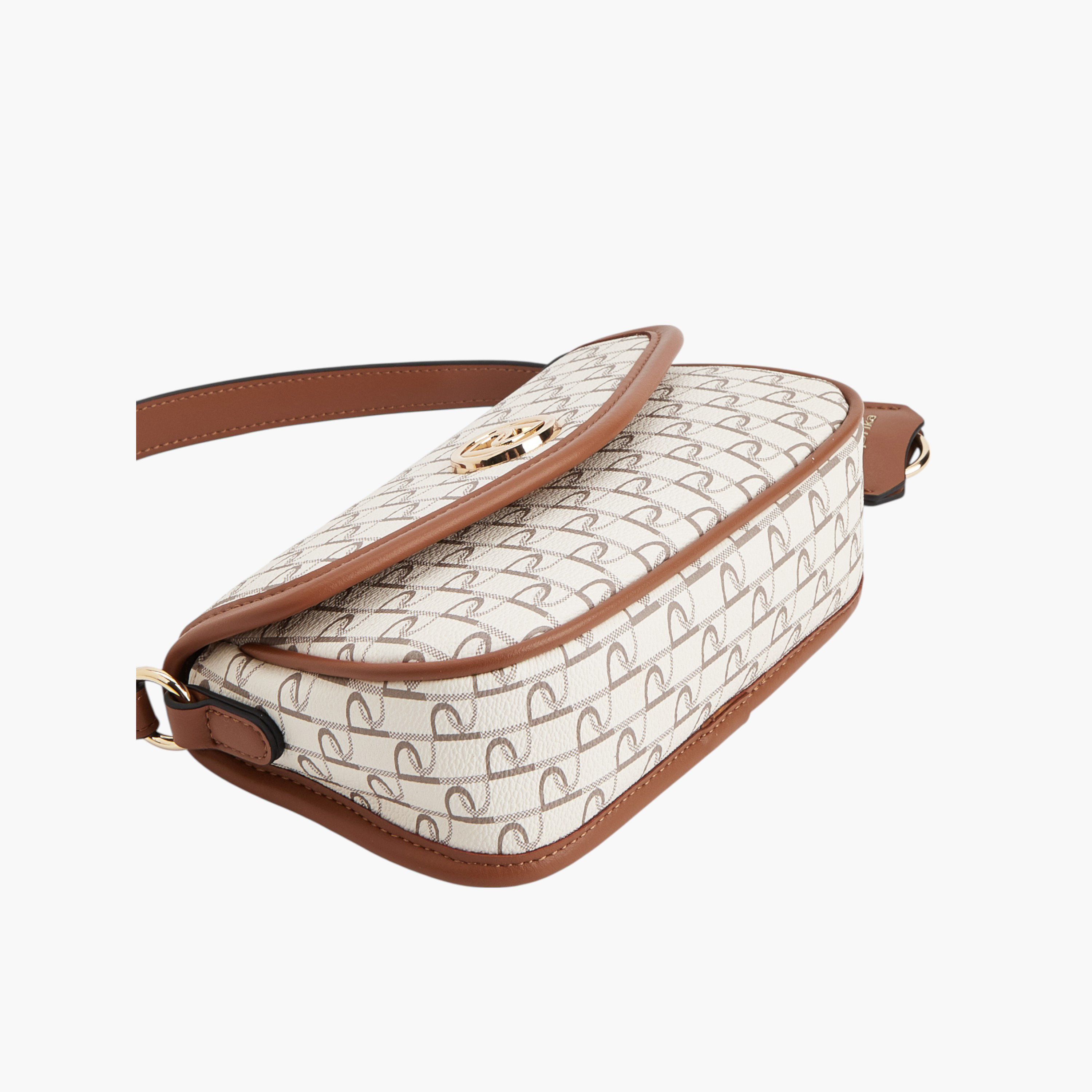 Paprika Monogram Print Crossbody Bag with Button Closure and Adjustable Strap-women-bagsandwallets-handbags-image-5
