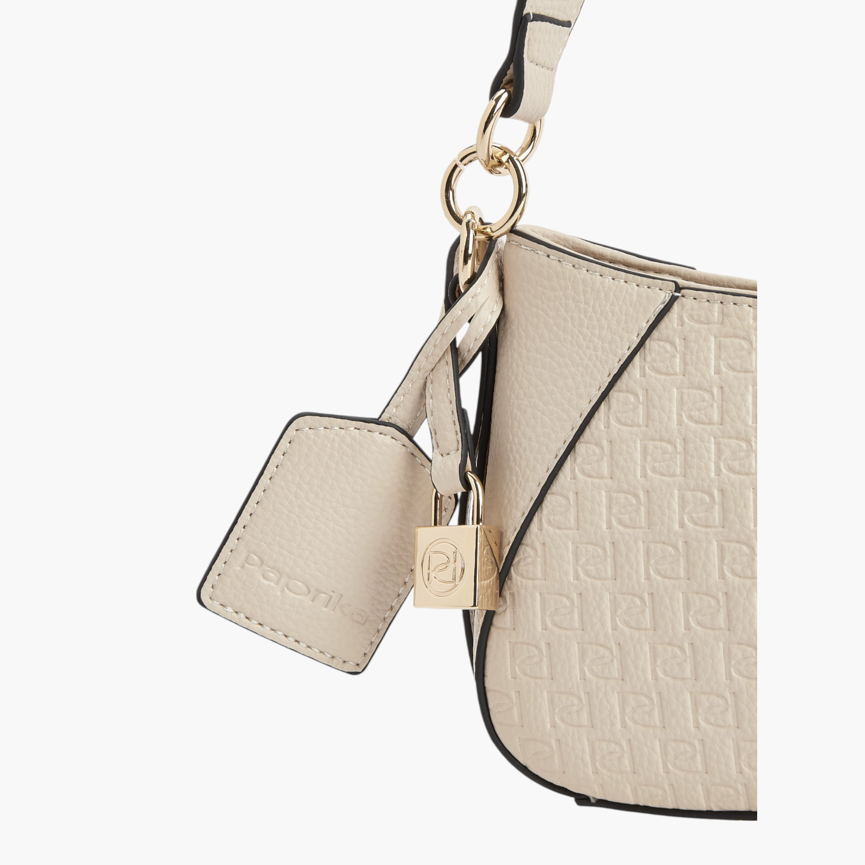 Paprika Monogram Embossed Shoulder Bag with Detachable Strap and Zip Closure-women-bagsandwallets-handbags-image-4