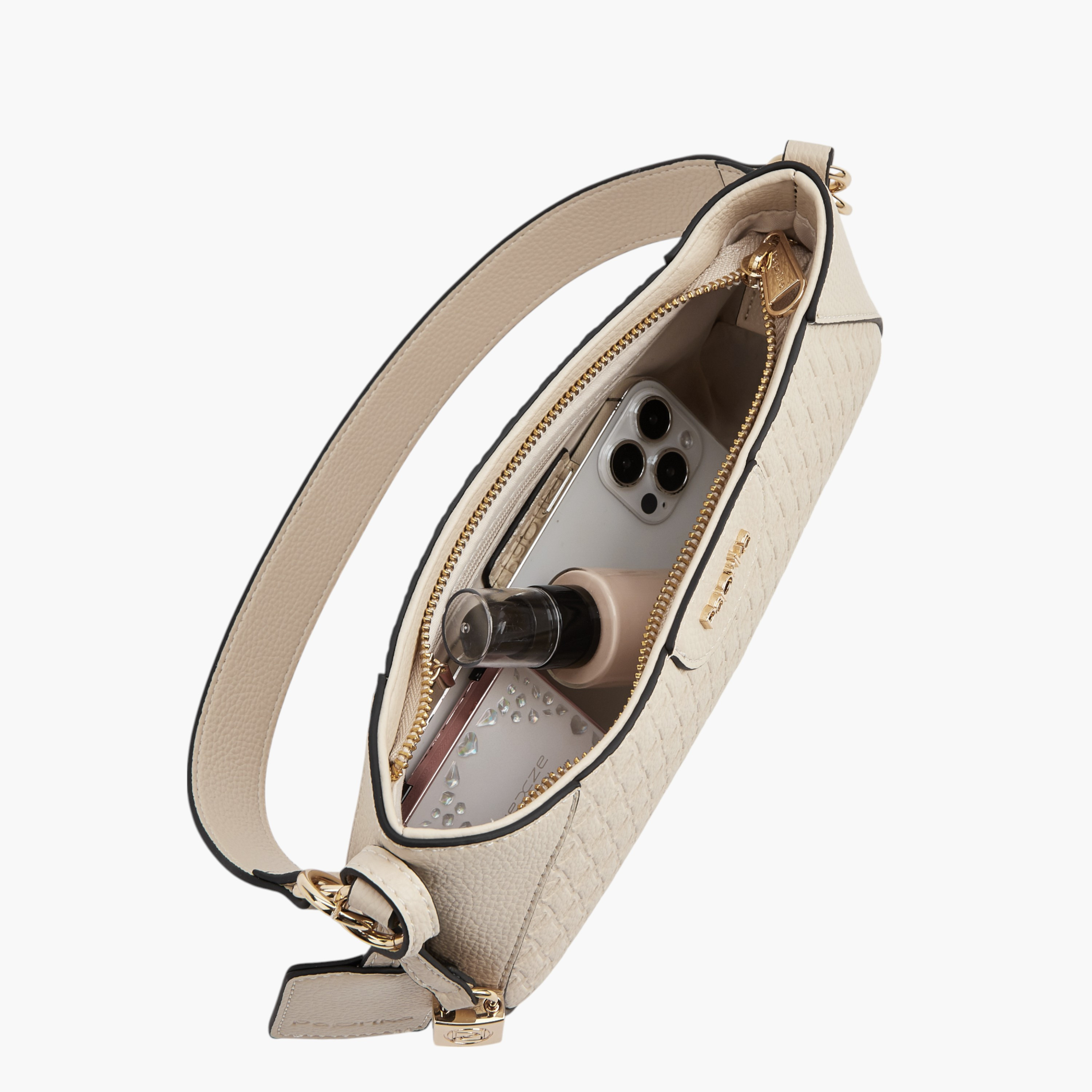 Paprika Monogram Embossed Shoulder Bag with Detachable Strap and Zip Closure-women-bagsandwallets-handbags-image-7
