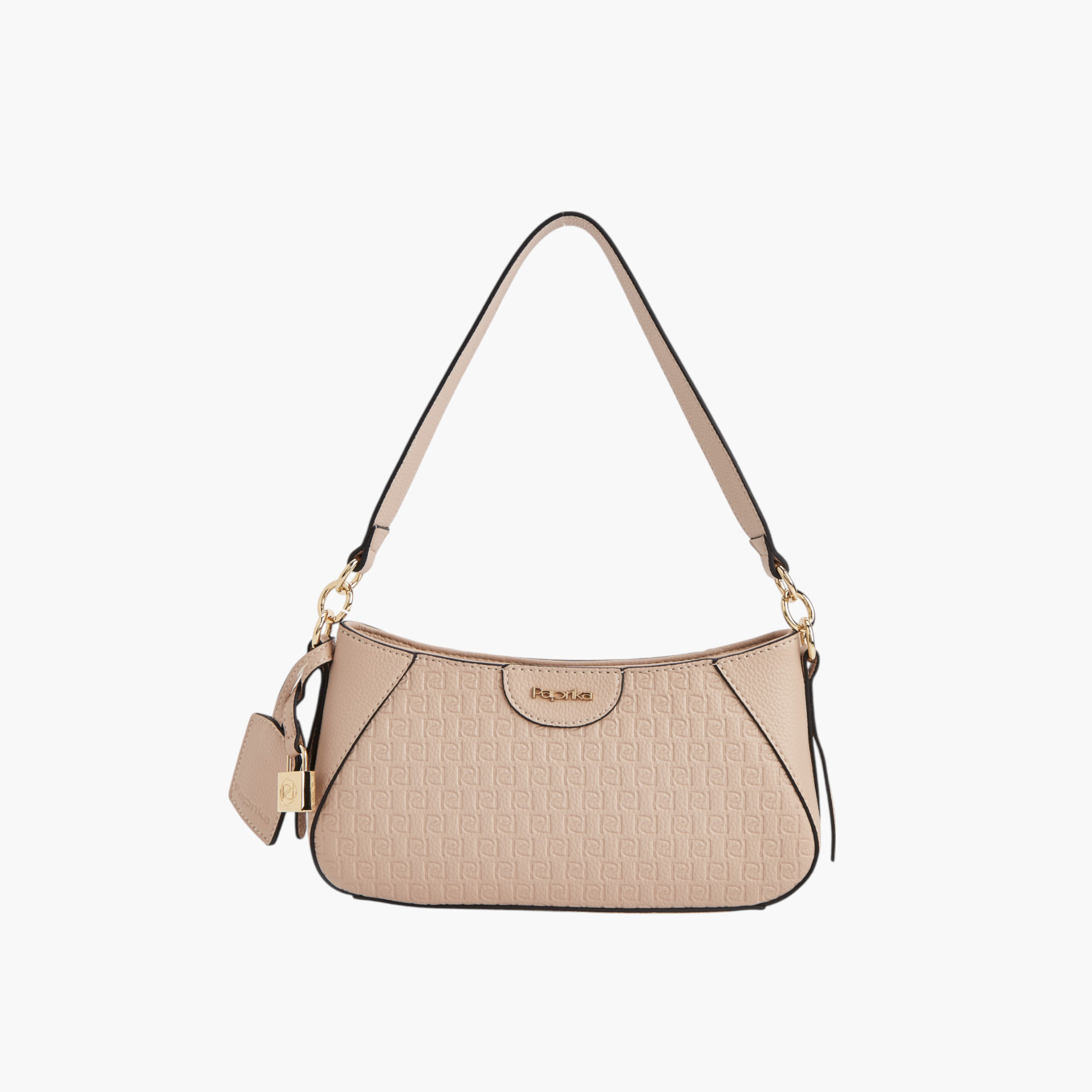شنطة كتف بحزام قابل للفصل وسحاب إغلاق ونقوش مونوجرام من بابريكا-women-bagsandwallets-handbags-image-1