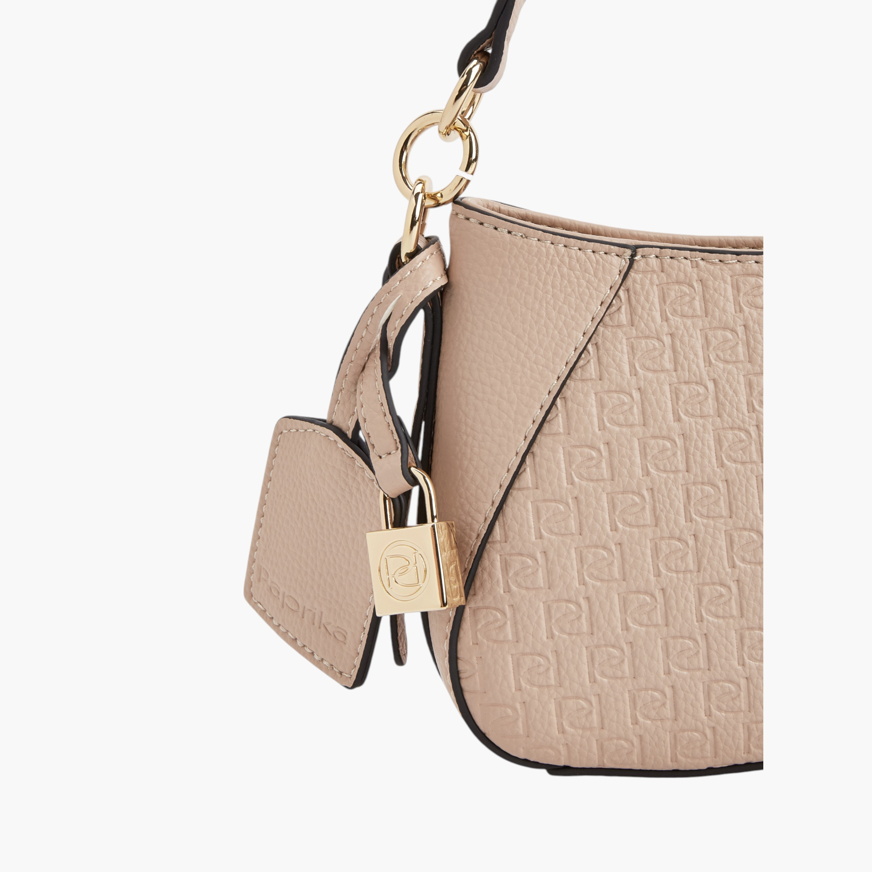 شنطة كتف بحزام قابل للفصل وسحاب إغلاق ونقوش مونوجرام من بابريكا-women-bagsandwallets-handbags-image-4