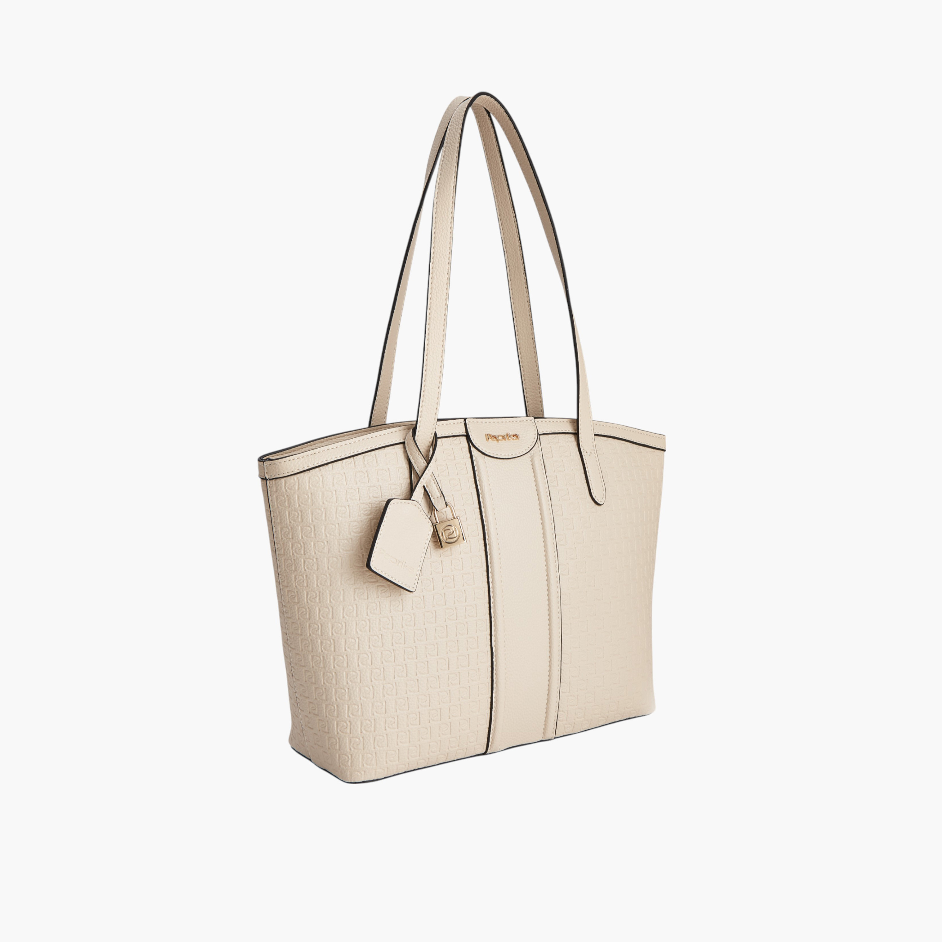 Paprika Monogram Embossed Tote Bag with Zip Closure-women-bagsandwallets-handbags-image-3