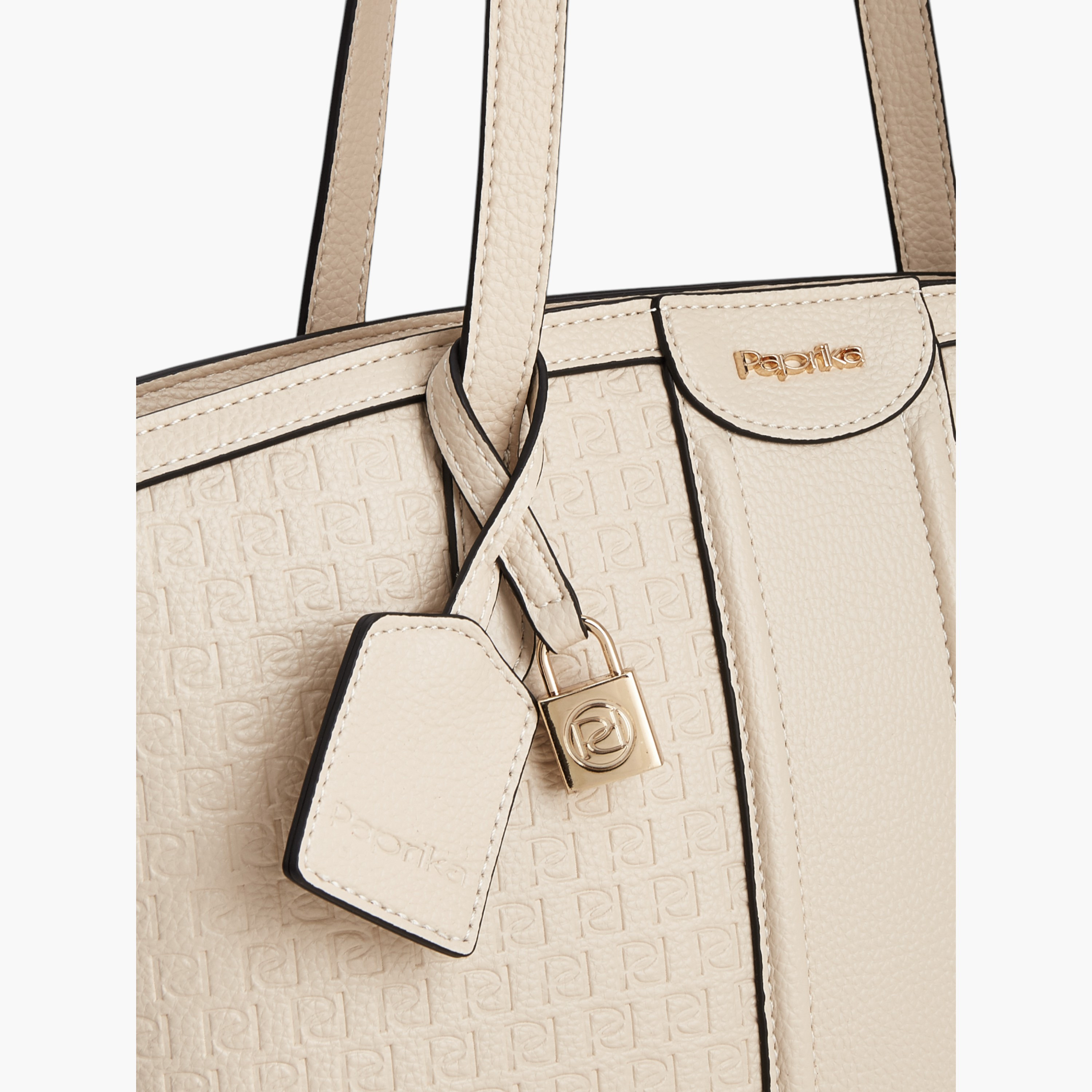 Paprika Monogram Embossed Tote Bag with Zip Closure-women-bagsandwallets-handbags-image-5