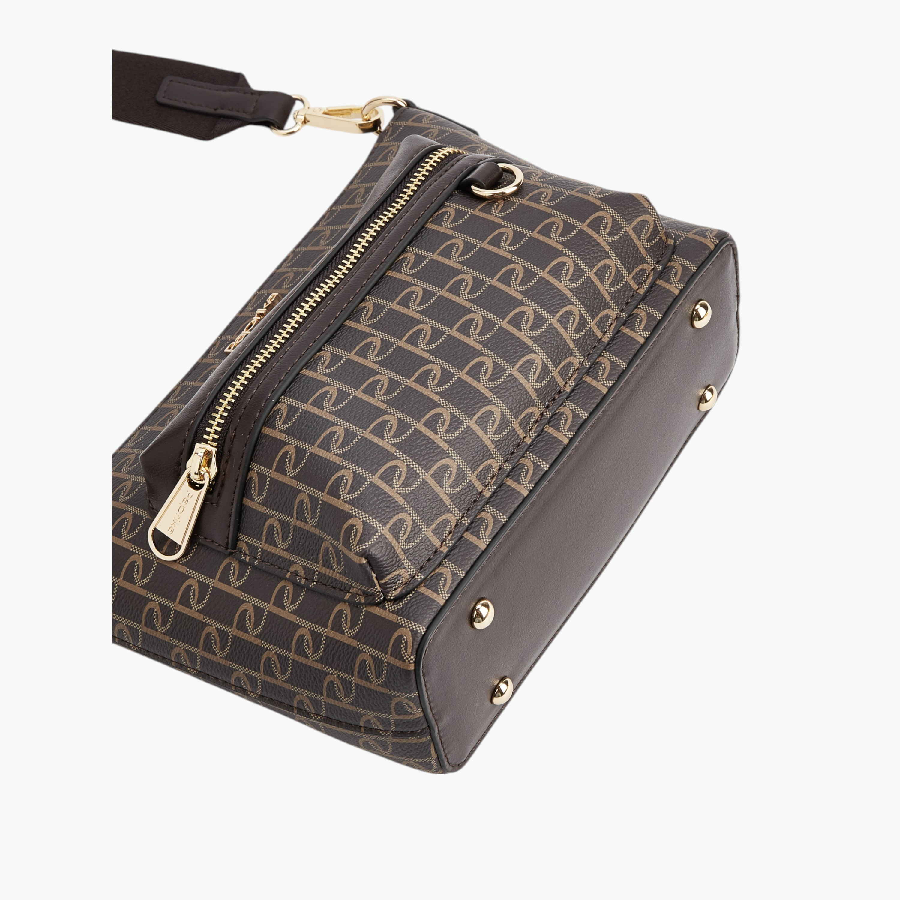 Paprika Monogram Print Crossbody Bag with Detachable Strap and Zip Closure-women-bagsandwallets-handbags-image-5