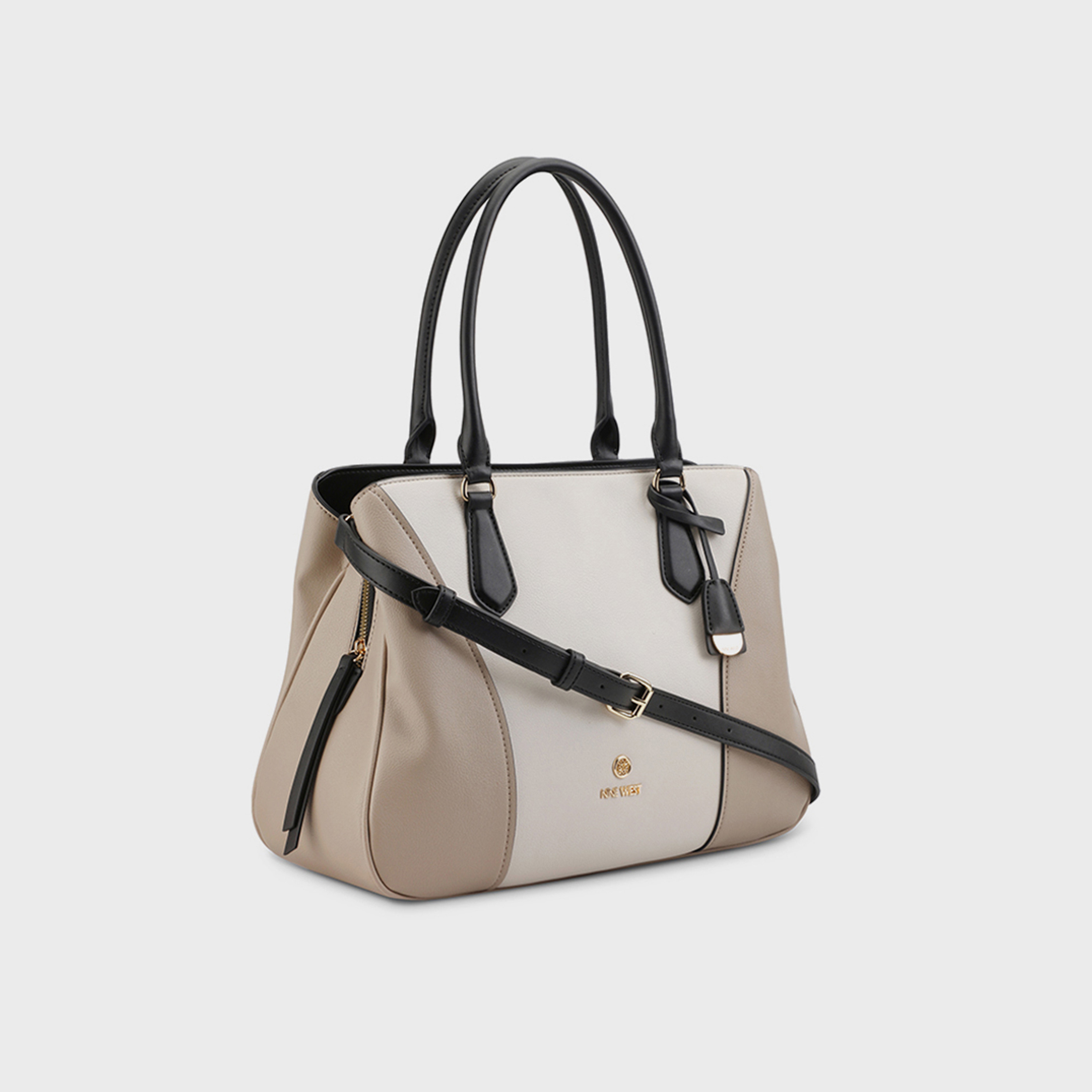 Nine West Color Block Double Handle Satchel Bag with Magnetic Closure and Detachable Strap-women-bagsandwallets-handbags-image-3