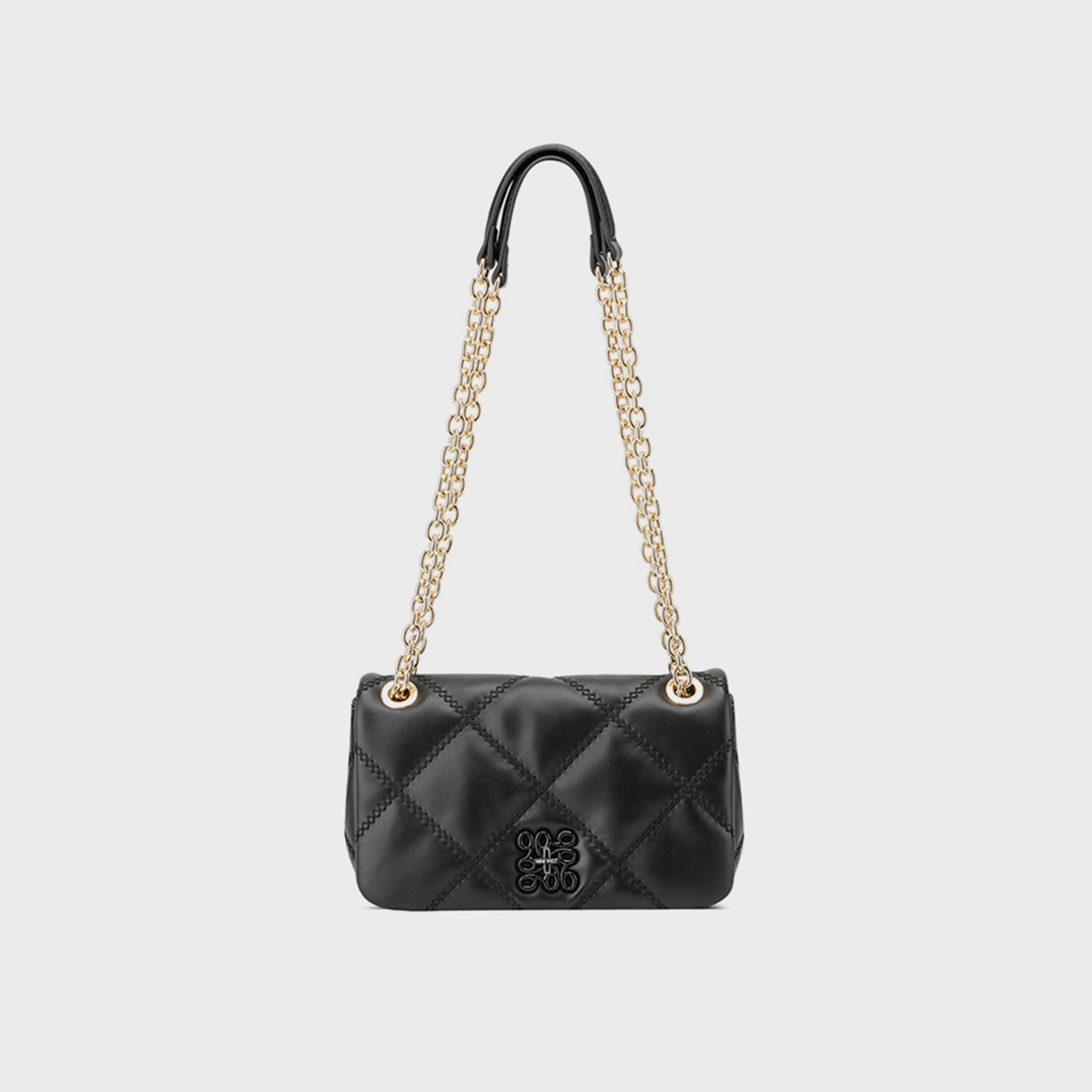 Nine West Quilted Top Handle Shoulder Bag with Magnetic Closure and Chain Strap-women-bagsandwallets-handbags-image-1