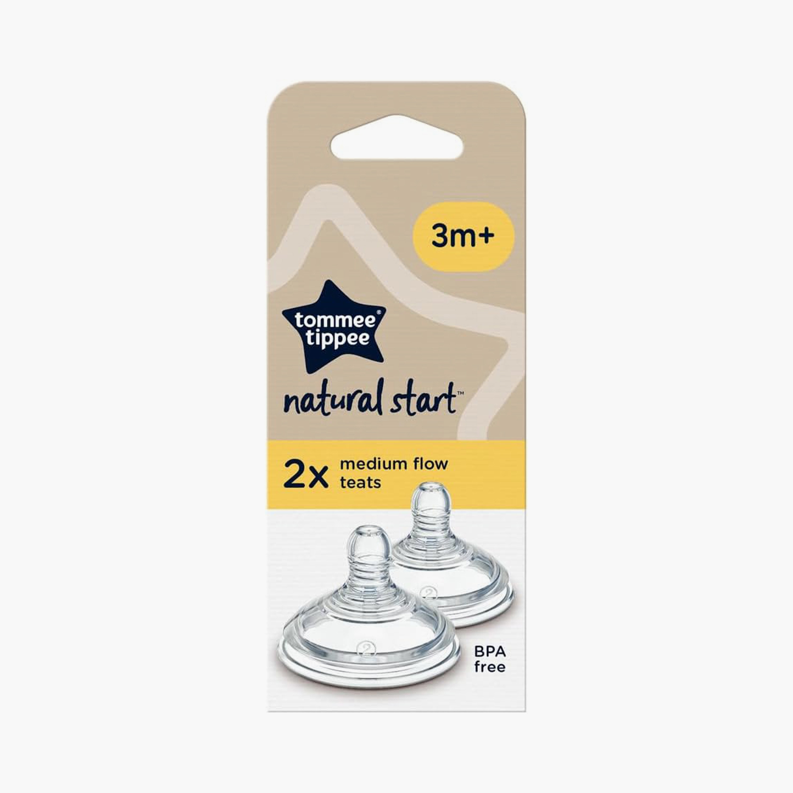 Tommee Tippee 2-Piece Medium Flow Natural Start Anti-Colic Valve Baby Bottle - 3 Months+-baby-feeding-feedingbottles-bottlesandteats-image-2