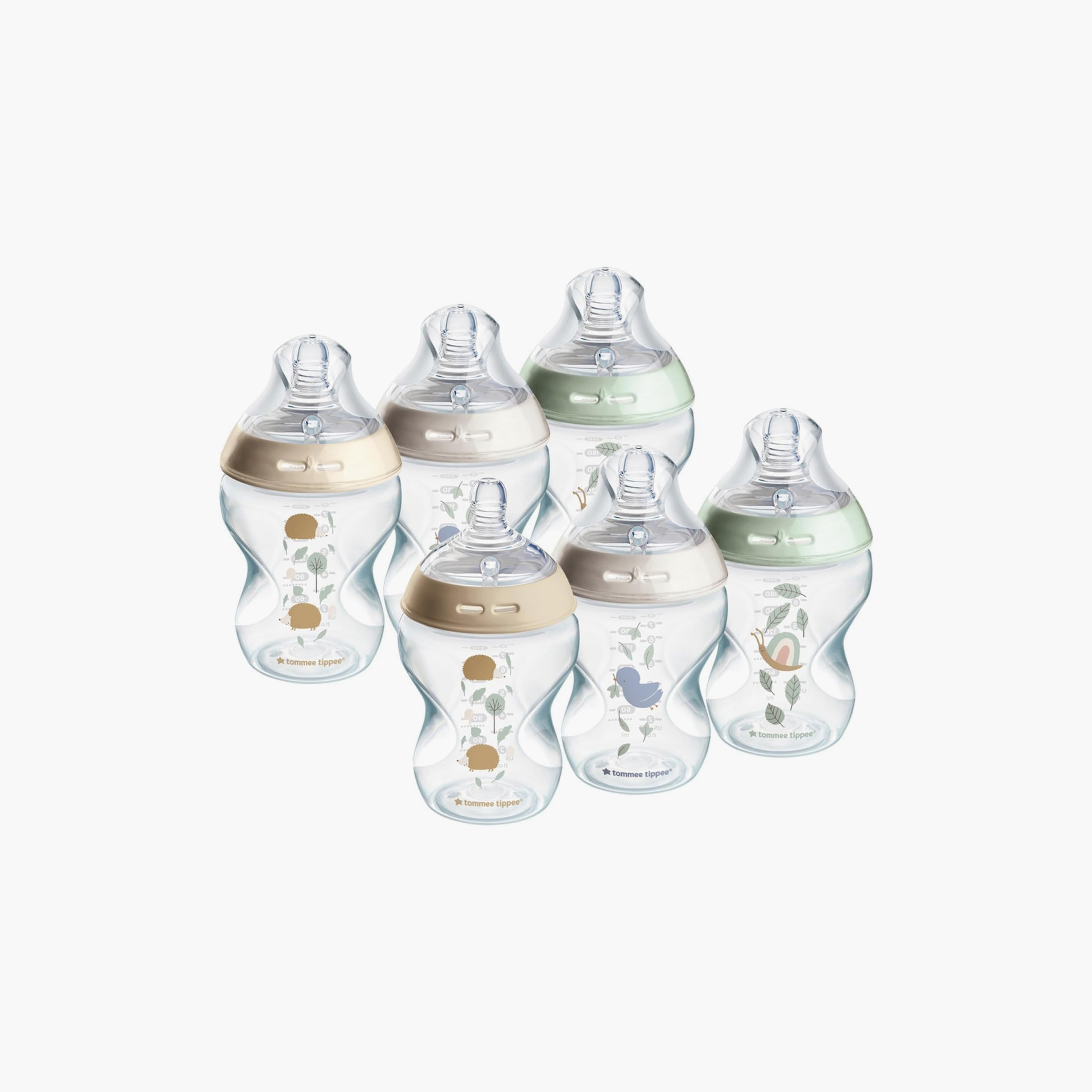 Tommee Tippee 6-Piece Slow-Flow Natural Start Anti-Colic Baby Bottles - 260ml-baby-feeding-feedingbottles-bottlesandteats-image-1