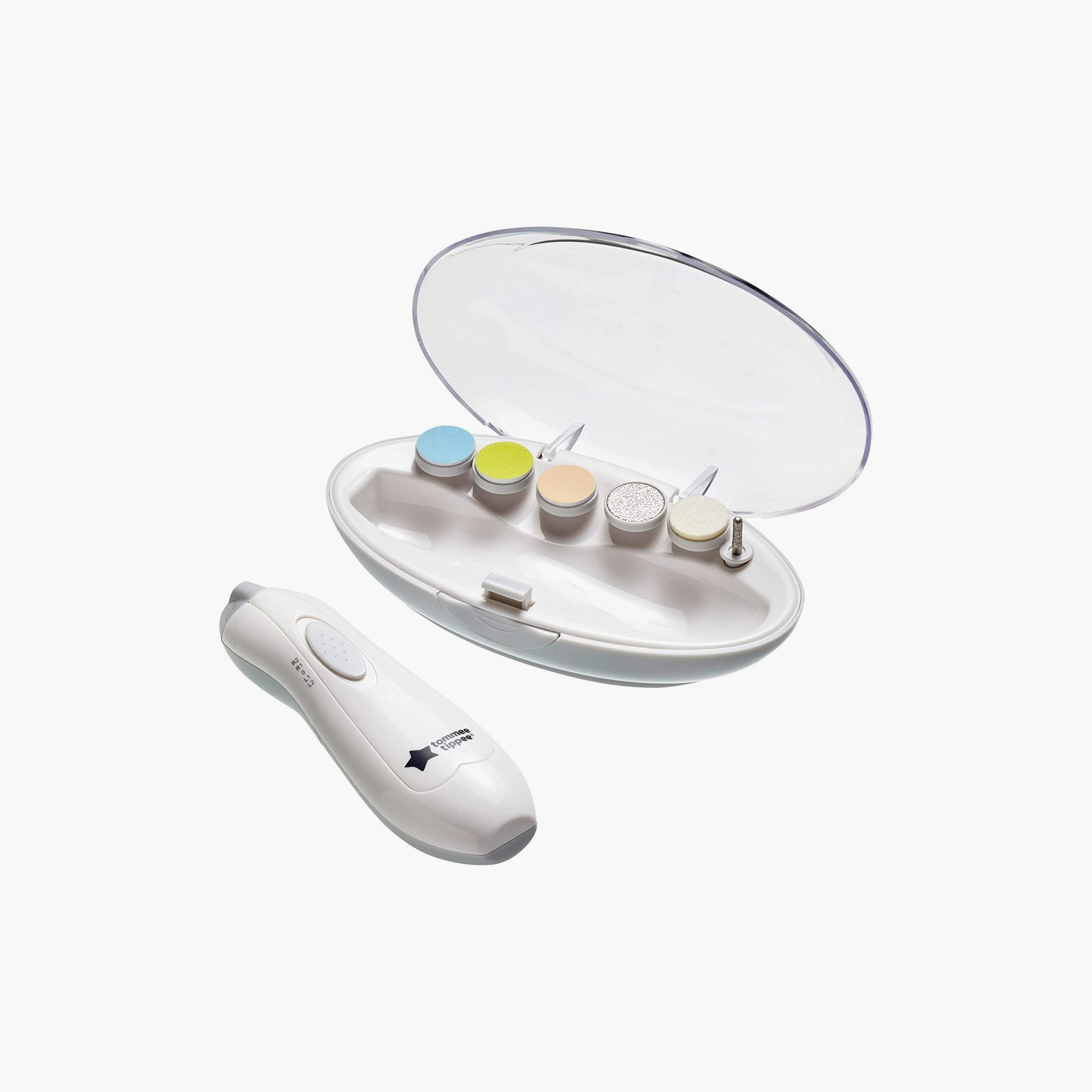 مبرد أظافر كهربائي يعمل بالبطارية مع ضوء LED وستة رؤوس برد من تومي تيبي-baby-bathandcare-grooming-image-1