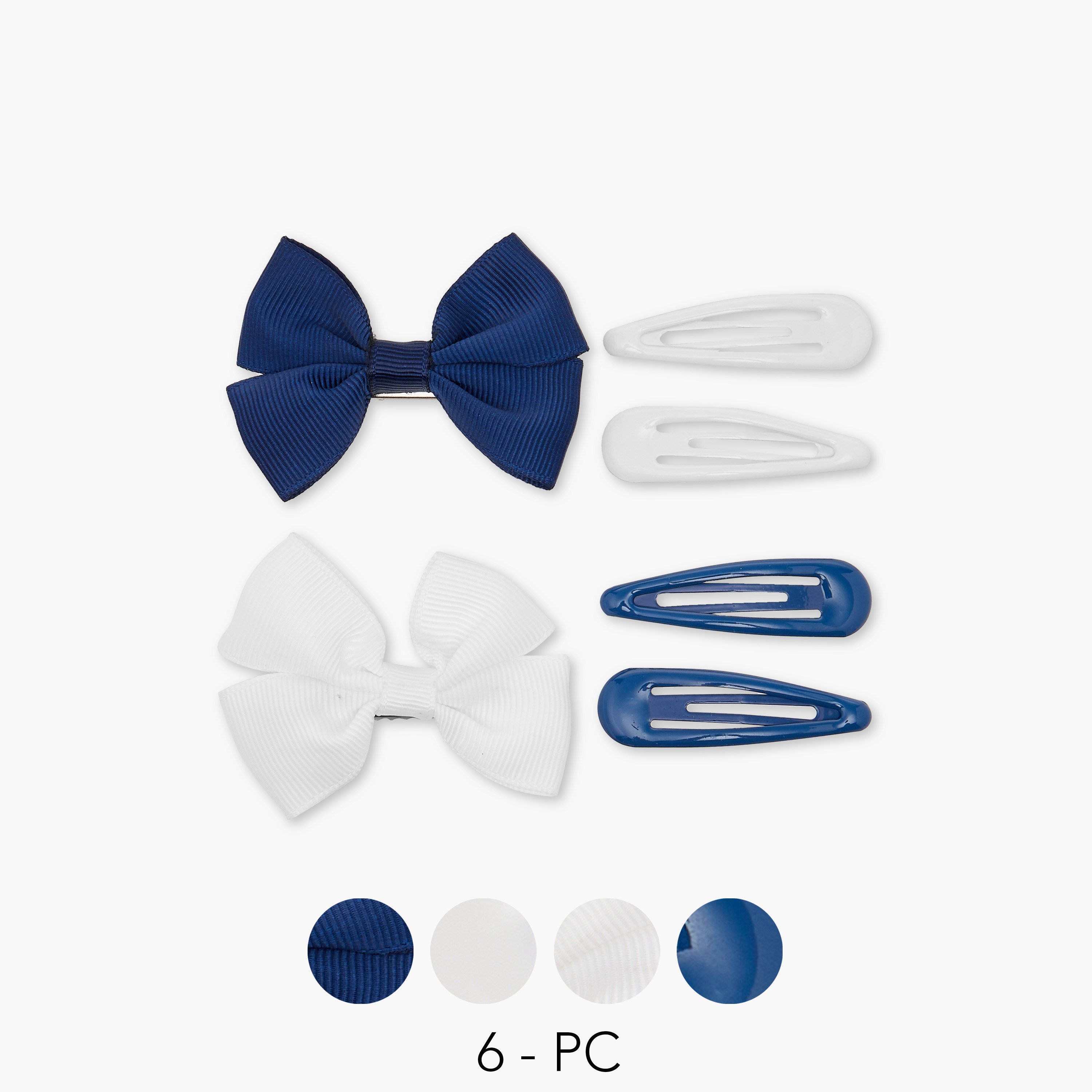 طقم مشابك شعر سادة - 6 قطع-women-hairaccessories-clips-image-1