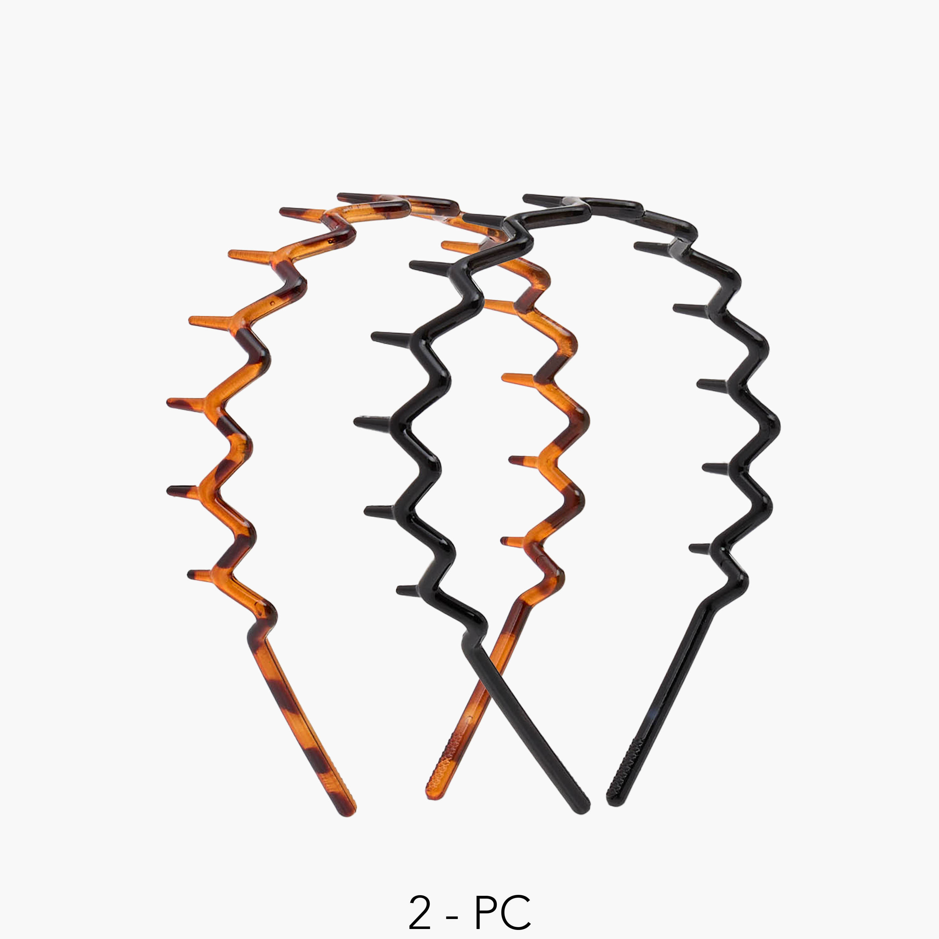 طوق شعر متعرج - طقم من قطعتين متنوعتين-women-hairaccessories-bands-image-1