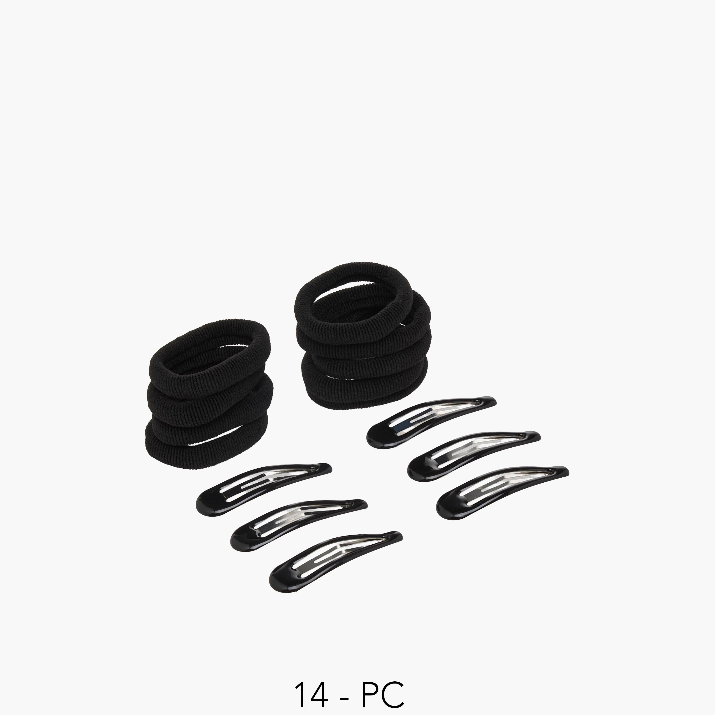 Assorted 14-Piece Hair Tie and Clip Set-women-hairaccessories-sets-image-1