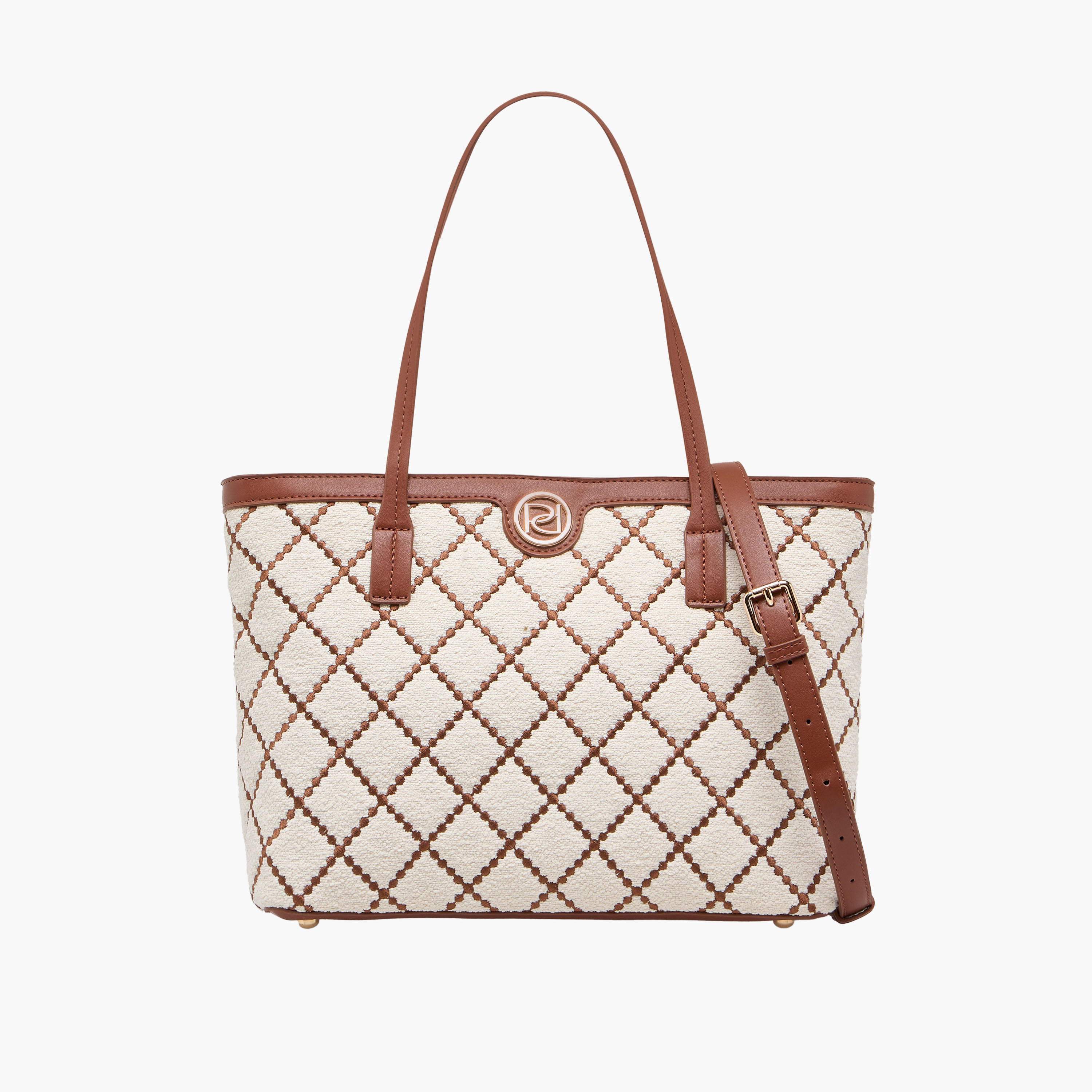 Paprika Embroidered Tote Bag with Detachable Strap and Zip Closure-women-bagsandwallets-handbags-image-1