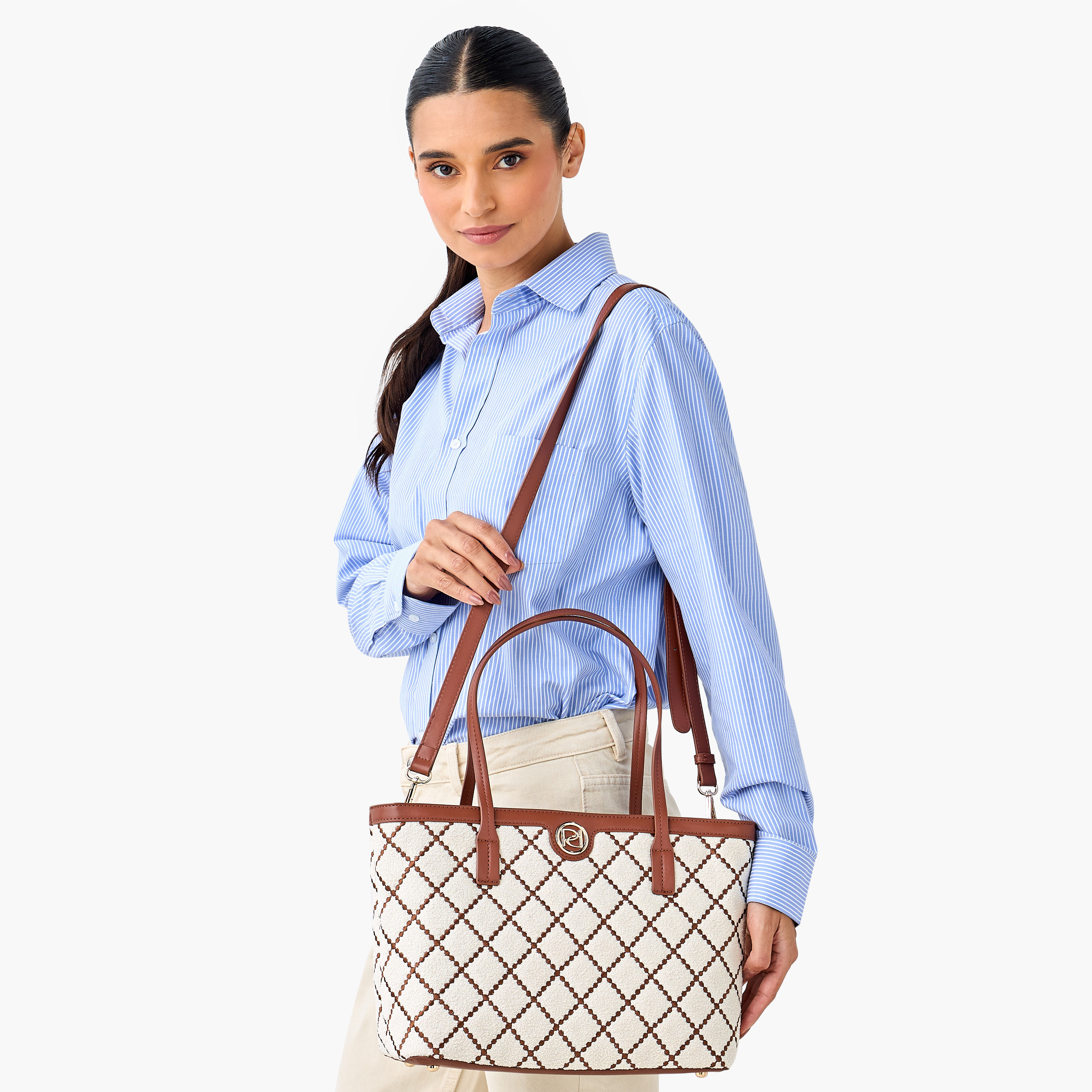 Paprika Embroidered Tote Bag with Detachable Strap and Zip Closure-women-bagsandwallets-handbags-image-2