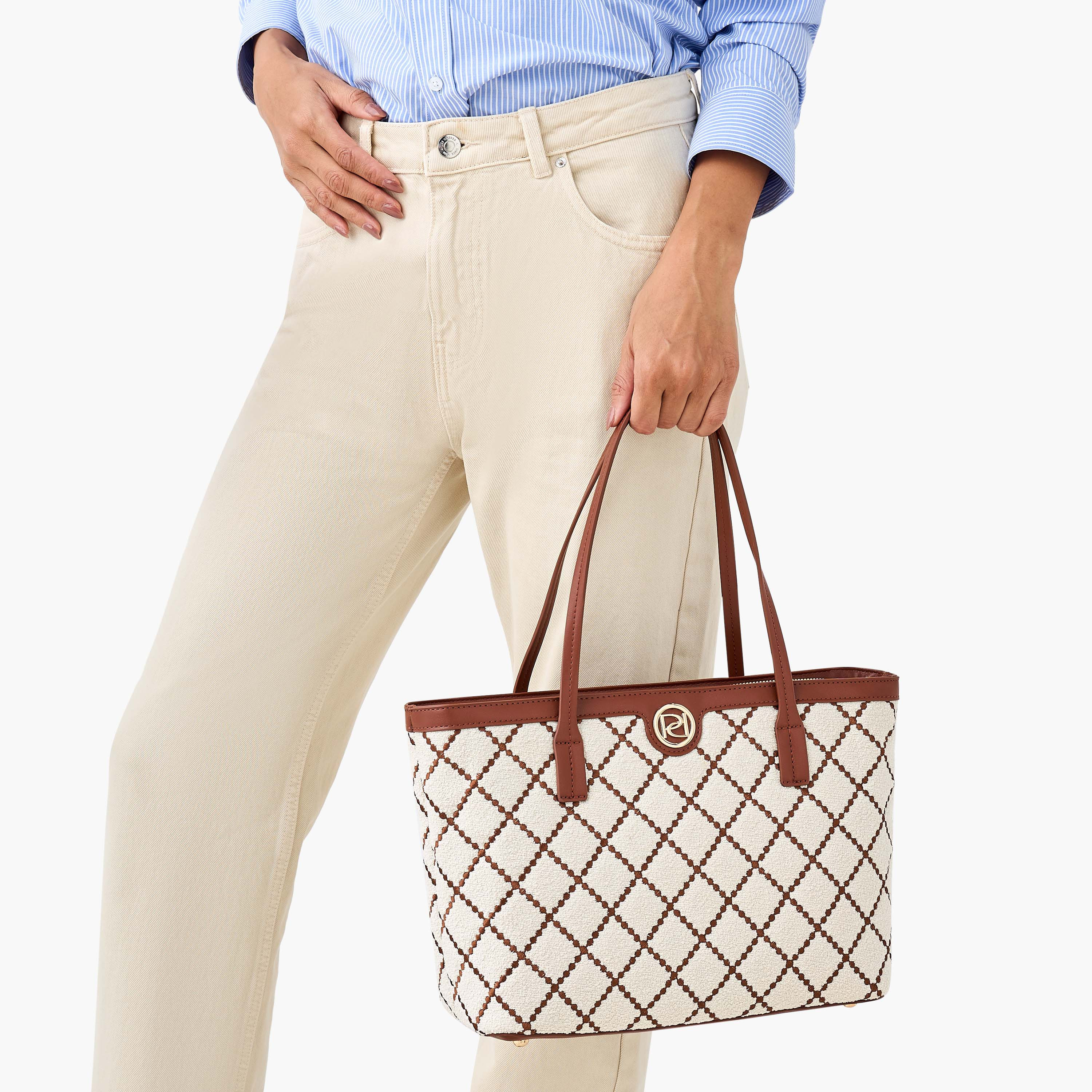 Paprika Embroidered Tote Bag with Detachable Strap and Zip Closure-women-bagsandwallets-handbags-image-8