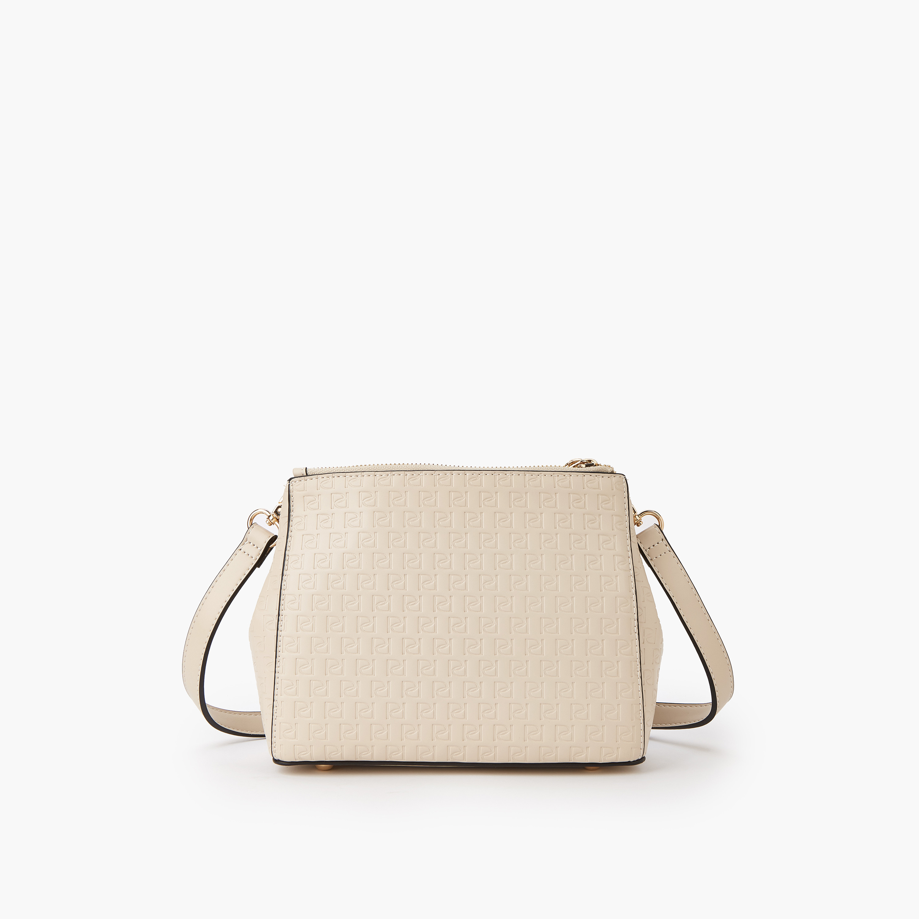 Paprika Monogram Embossed Crossbody Bag with Zip Closure-women-bagsandwallets-handbags-image-4