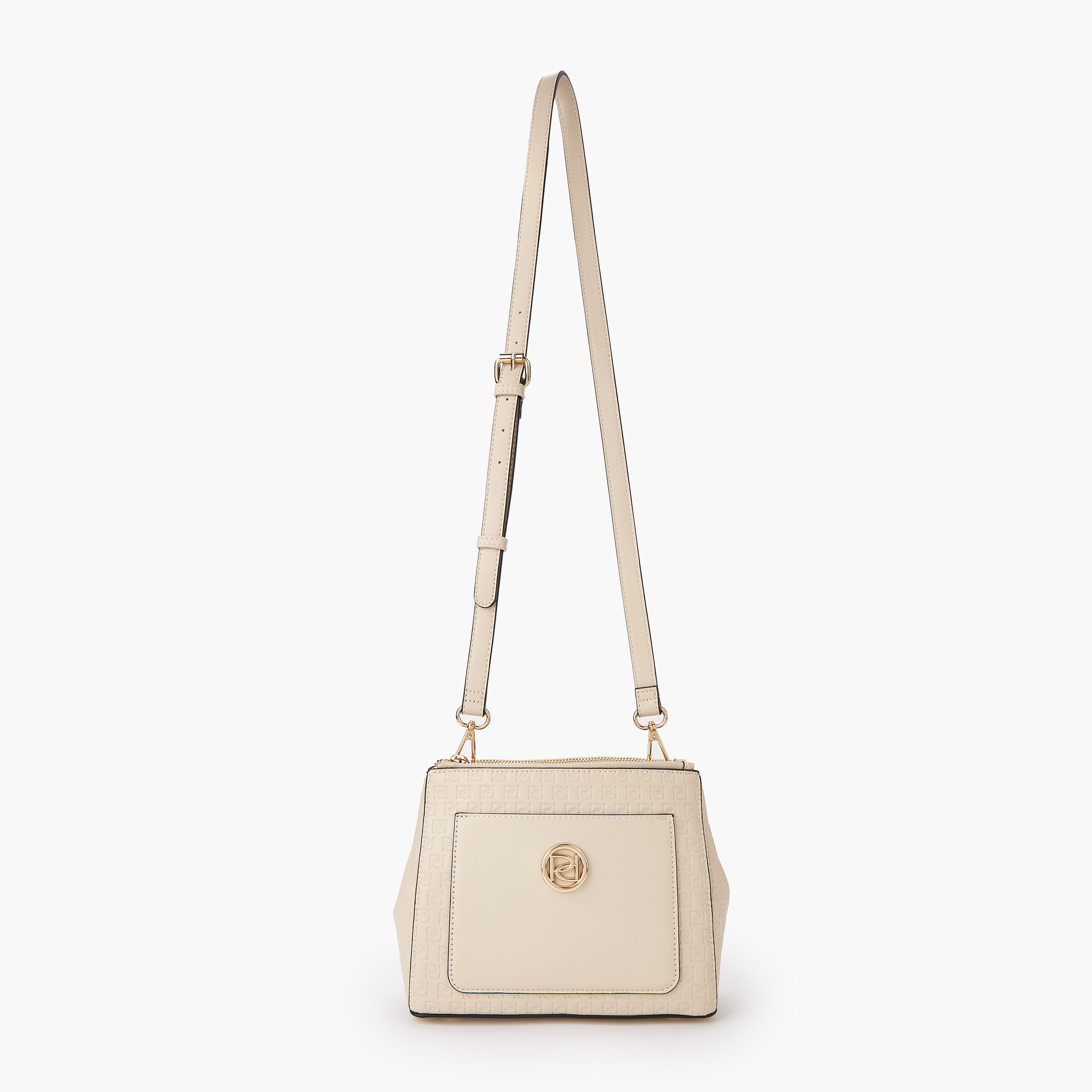 Paprika Monogram Embossed Crossbody Bag with Zip Closure-women-bagsandwallets-handbags-image-3