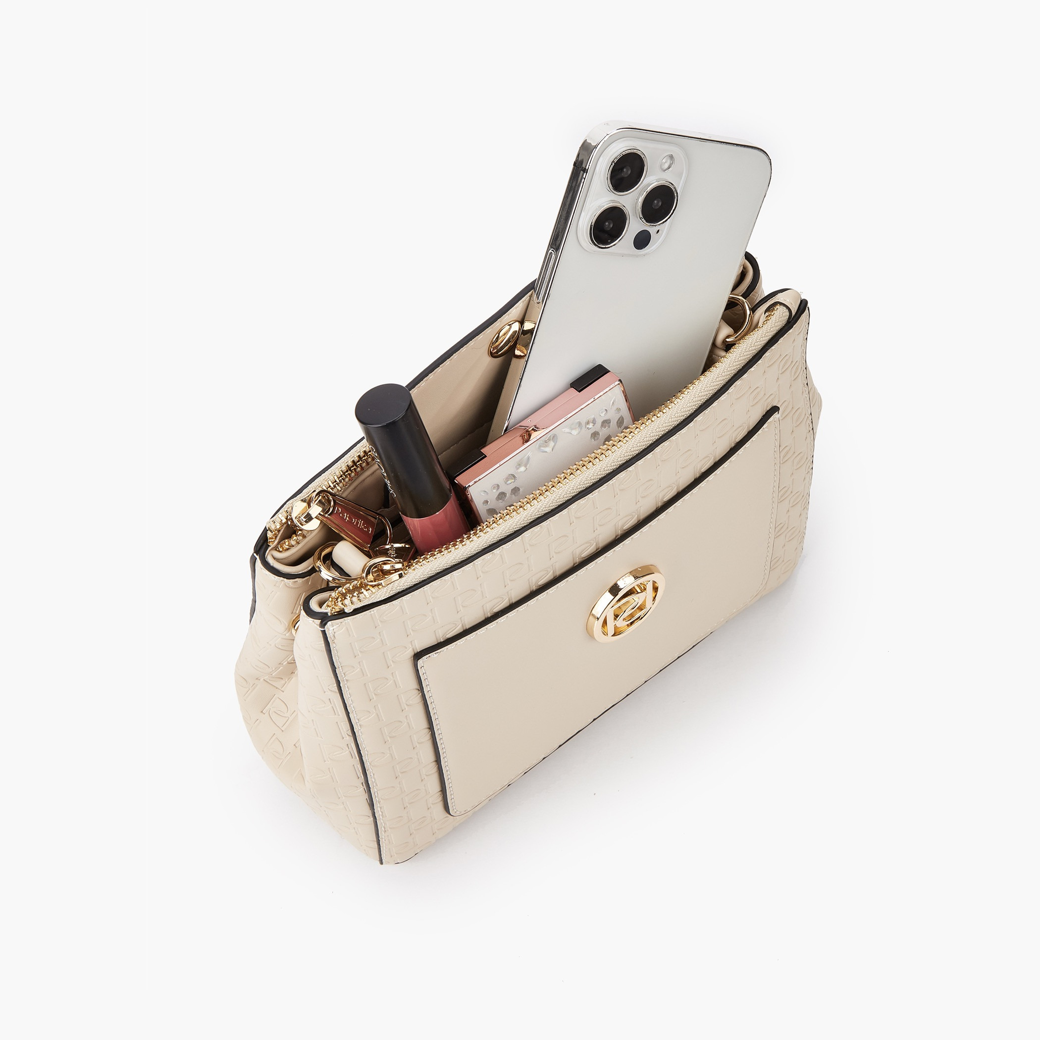 Paprika Monogram Embossed Crossbody Bag with Zip Closure-women-bagsandwallets-handbags-image-7