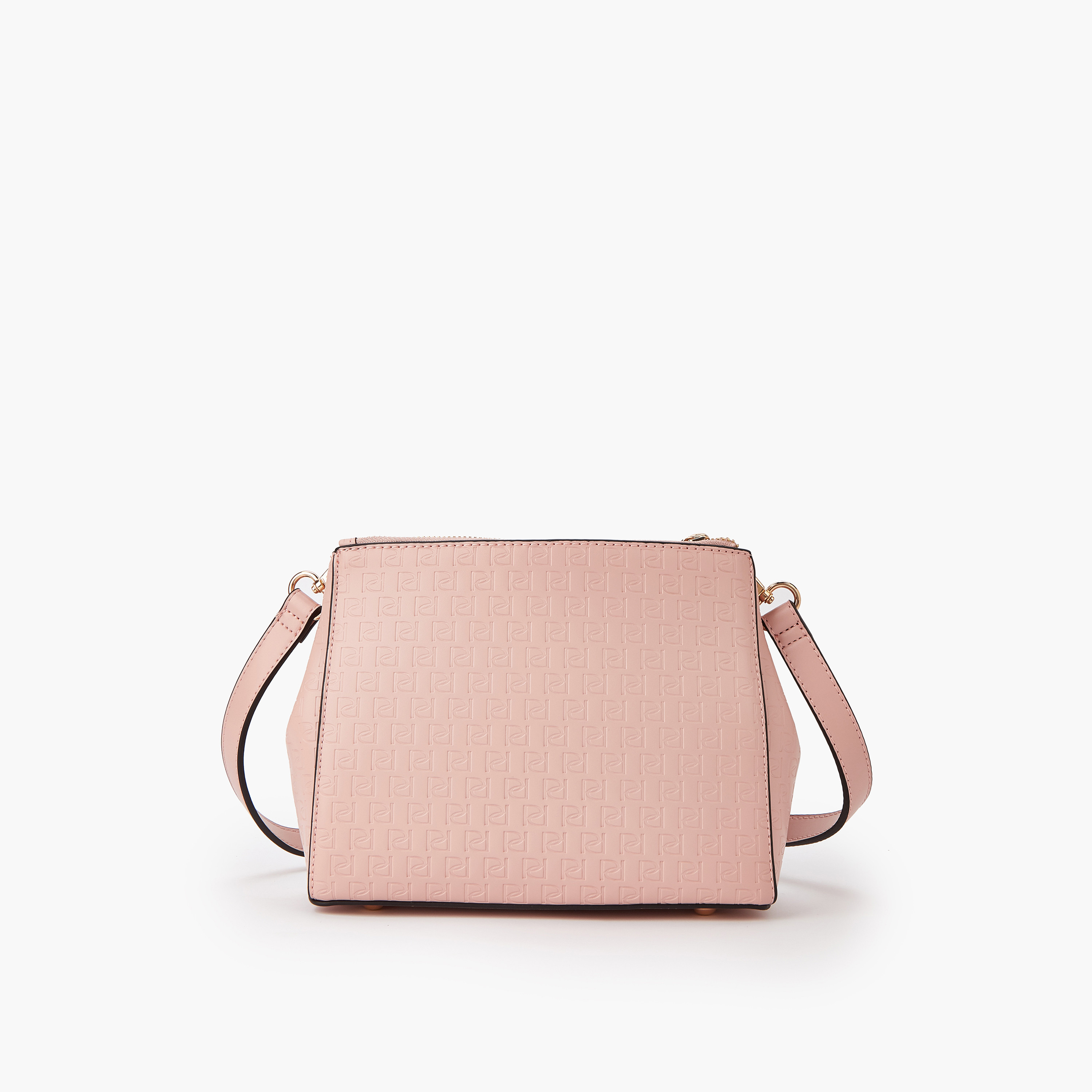 Paprika Monogram Embossed Crossbody Bag with Zip Closure-women-bagsandwallets-handbags-image-4