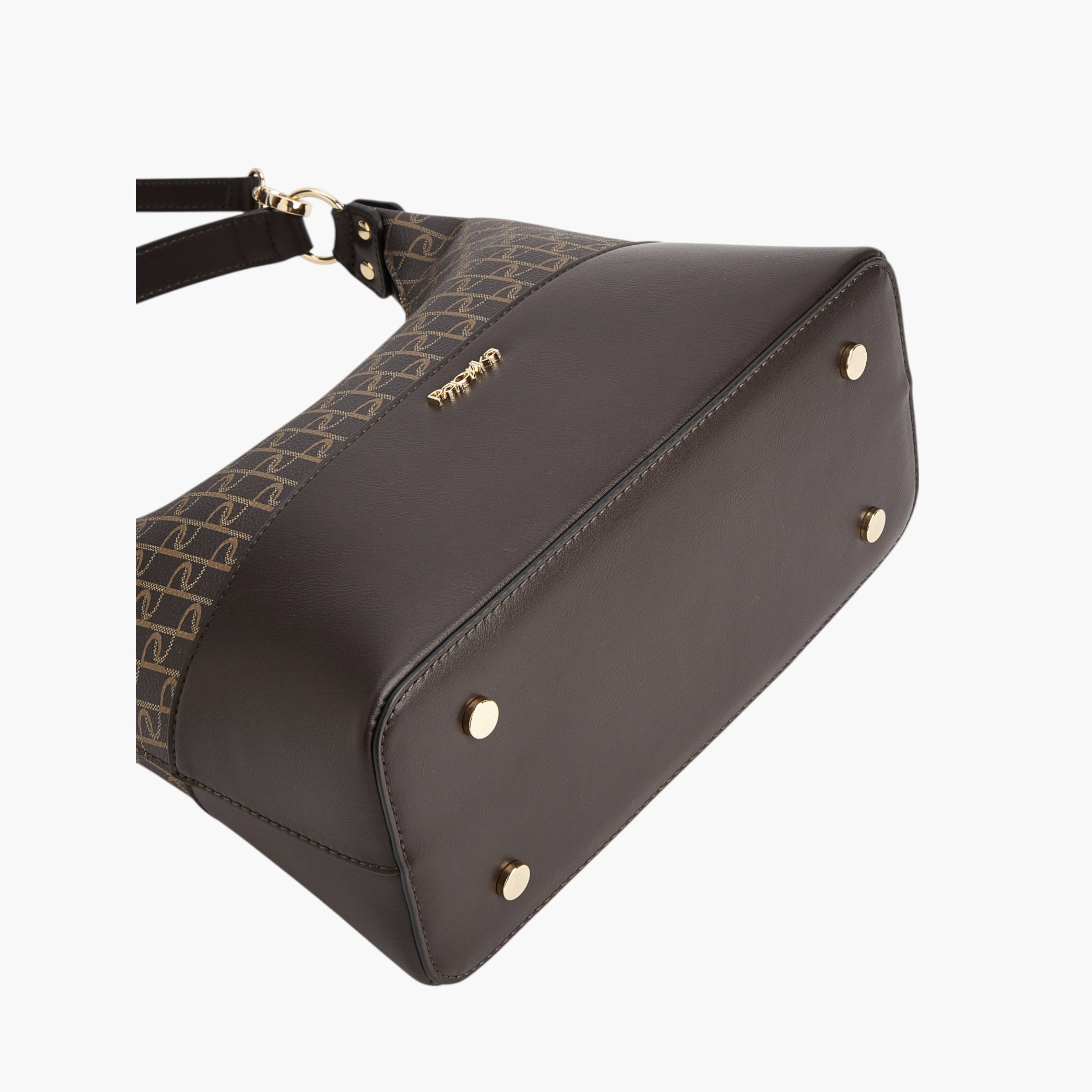 Paprika Monogram Print Shoulder Bag with Detachable Strap and Zip Closure-women-bagsandwallets-handbags-image-5
