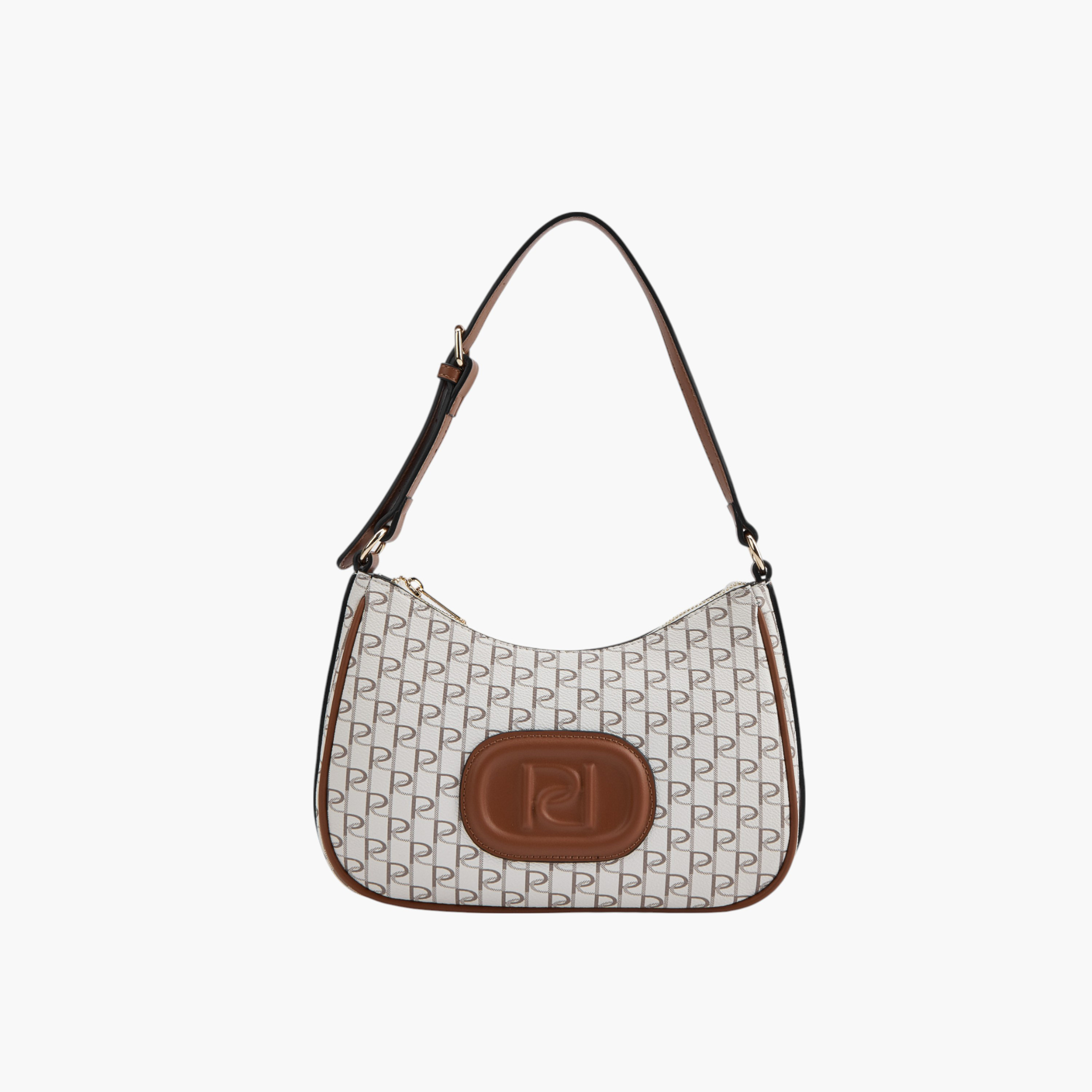 شنطة كتف بطبعات مونوجرام وسحاب إغلاق من بابريكا-women-bagsandwallets-handbags-image-1