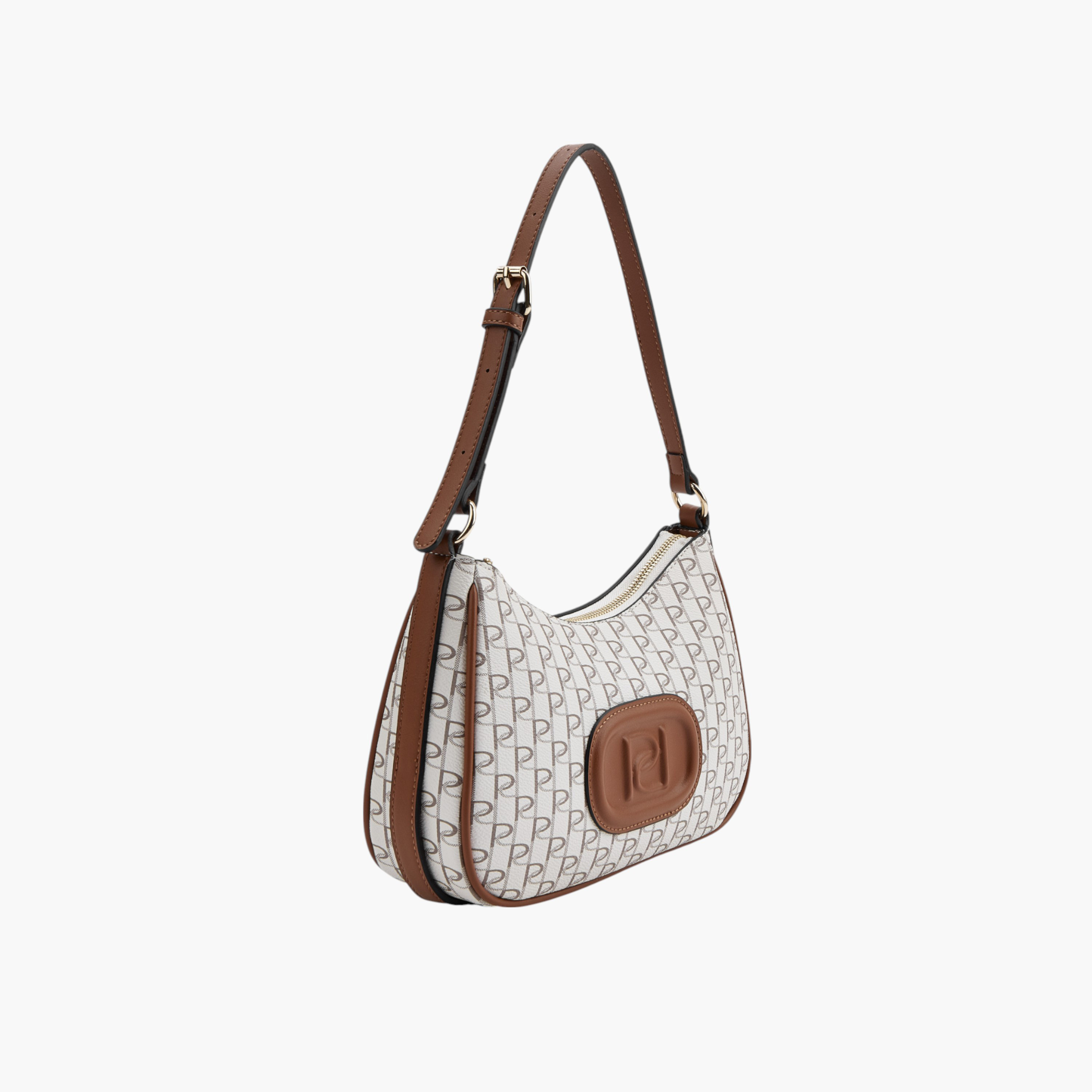 شنطة كتف بطبعات مونوجرام وسحاب إغلاق من بابريكا-women-bagsandwallets-handbags-image-2