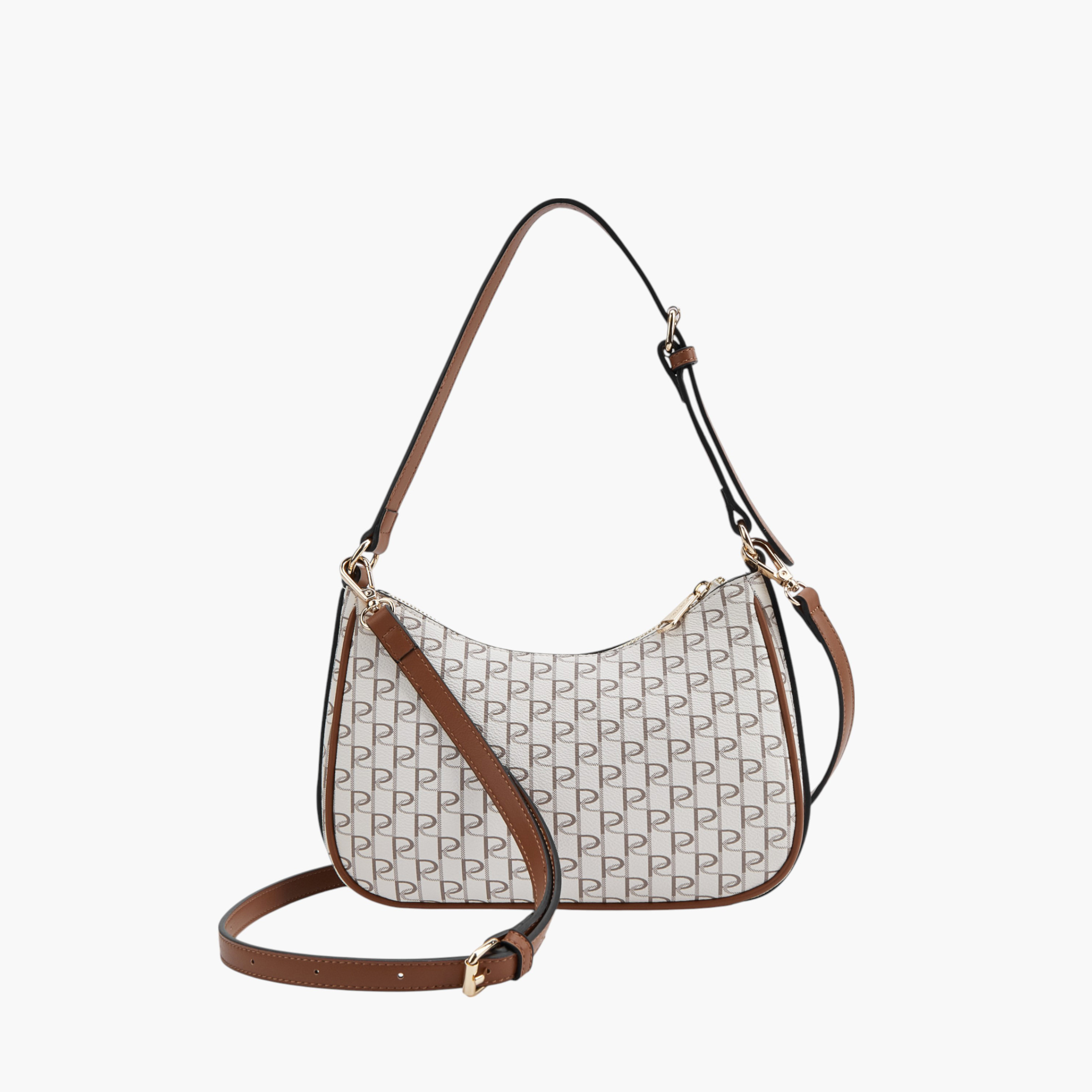 شنطة كتف بطبعات مونوجرام وسحاب إغلاق من بابريكا-women-bagsandwallets-handbags-image-3