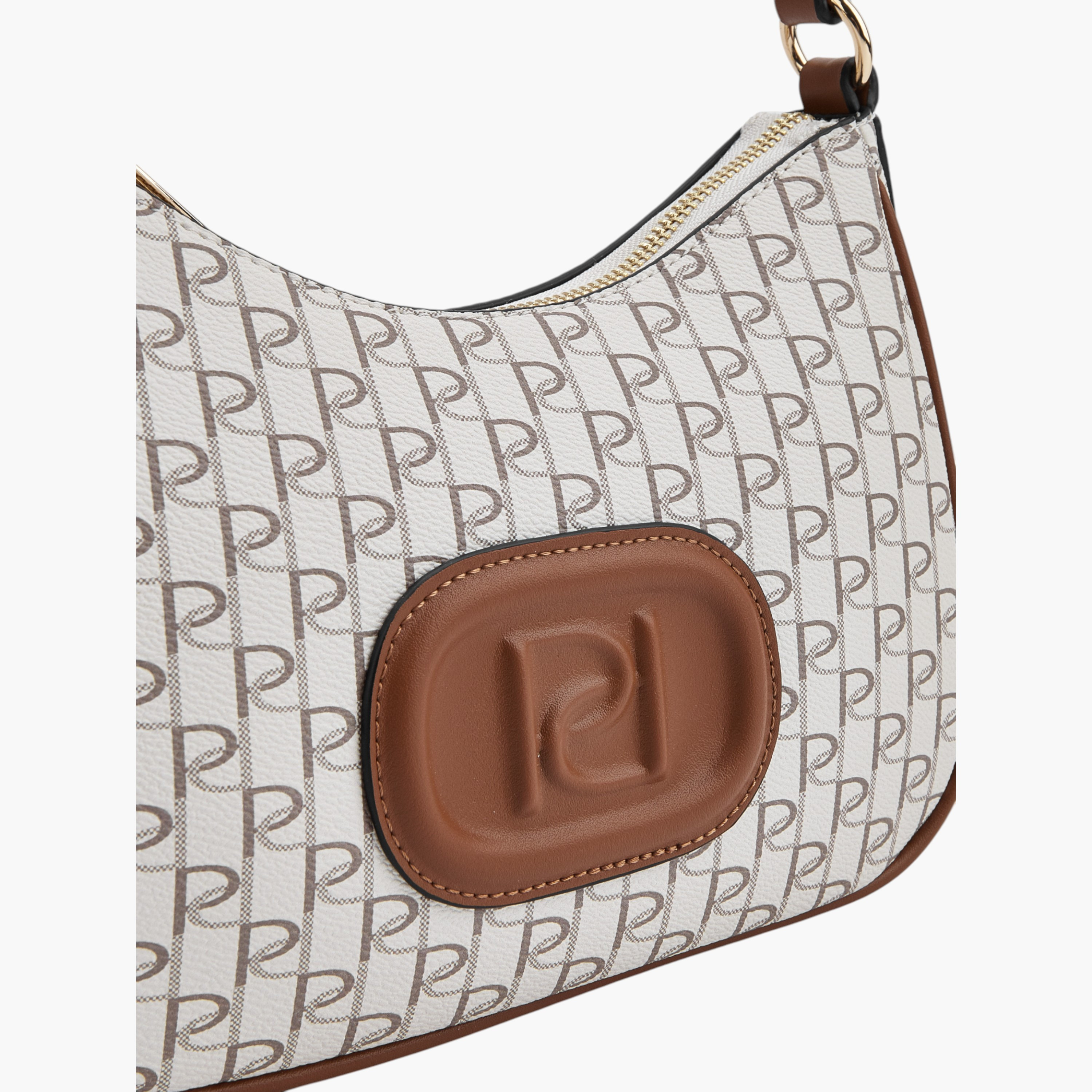 شنطة كتف بطبعات مونوجرام وسحاب إغلاق من بابريكا-women-bagsandwallets-handbags-image-7