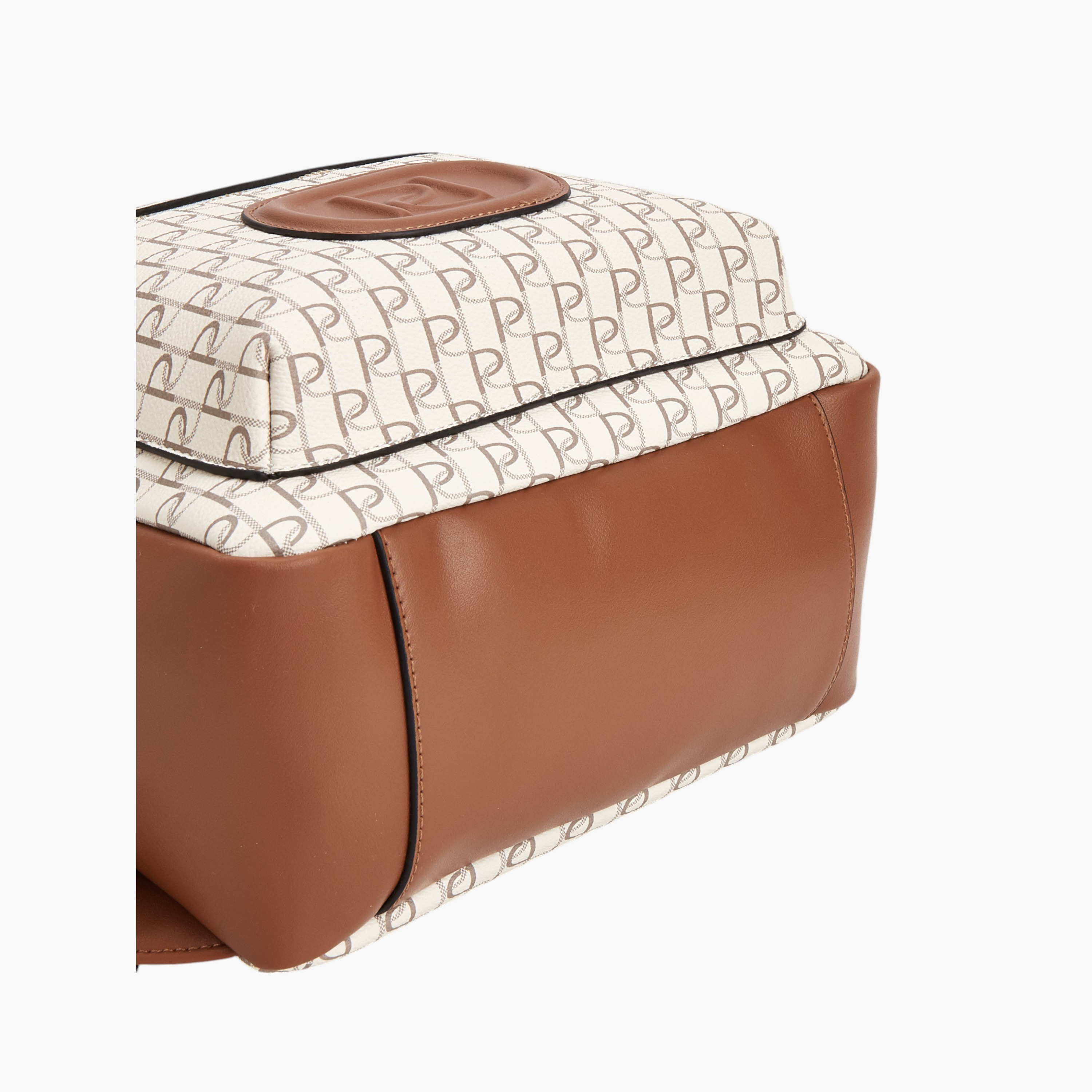 Paprika Monogram Print Backpack with Zip Closure - 12x26x36 cm-women-bagsandwallets-backpacks-image-5