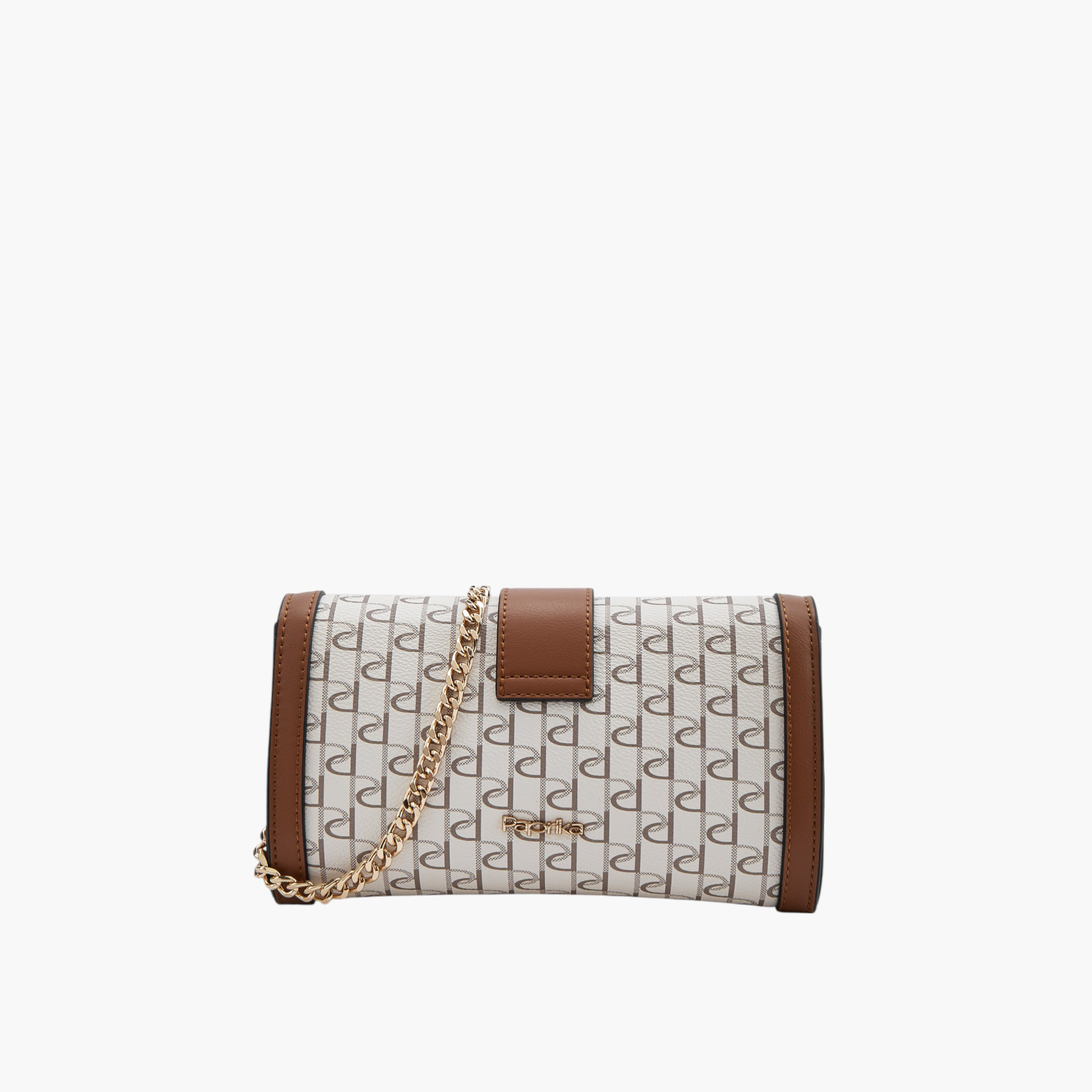شنطة كروس بودي بطبعات مونوجرام وزر وسلسلة من بابريكا-women-bagsandwallets-handbags-image-3