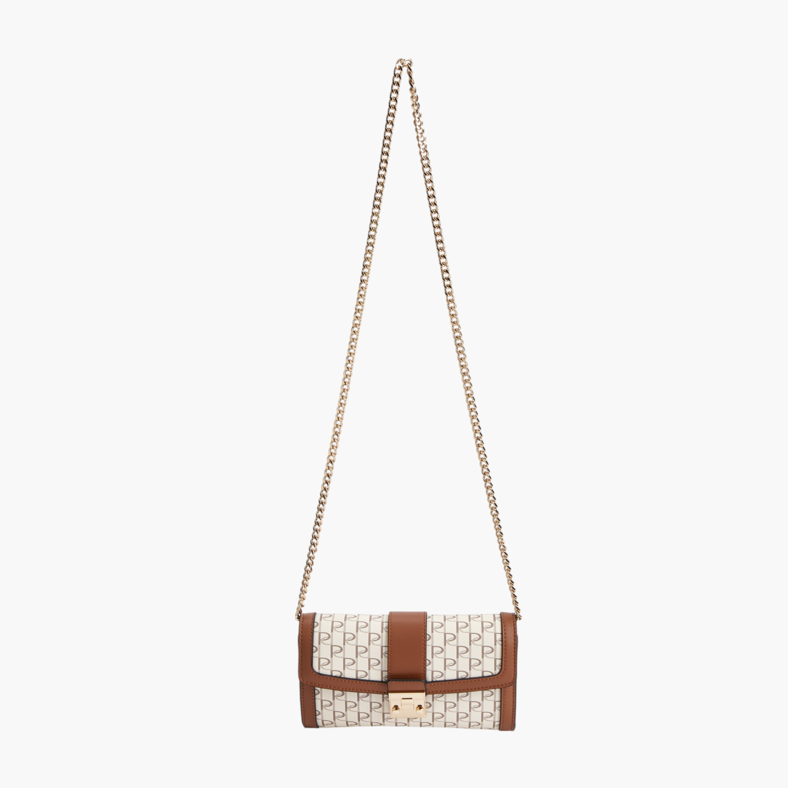 شنطة كروس بودي بطبعات مونوجرام وزر وسلسلة من بابريكا-women-bagsandwallets-handbags-image-4