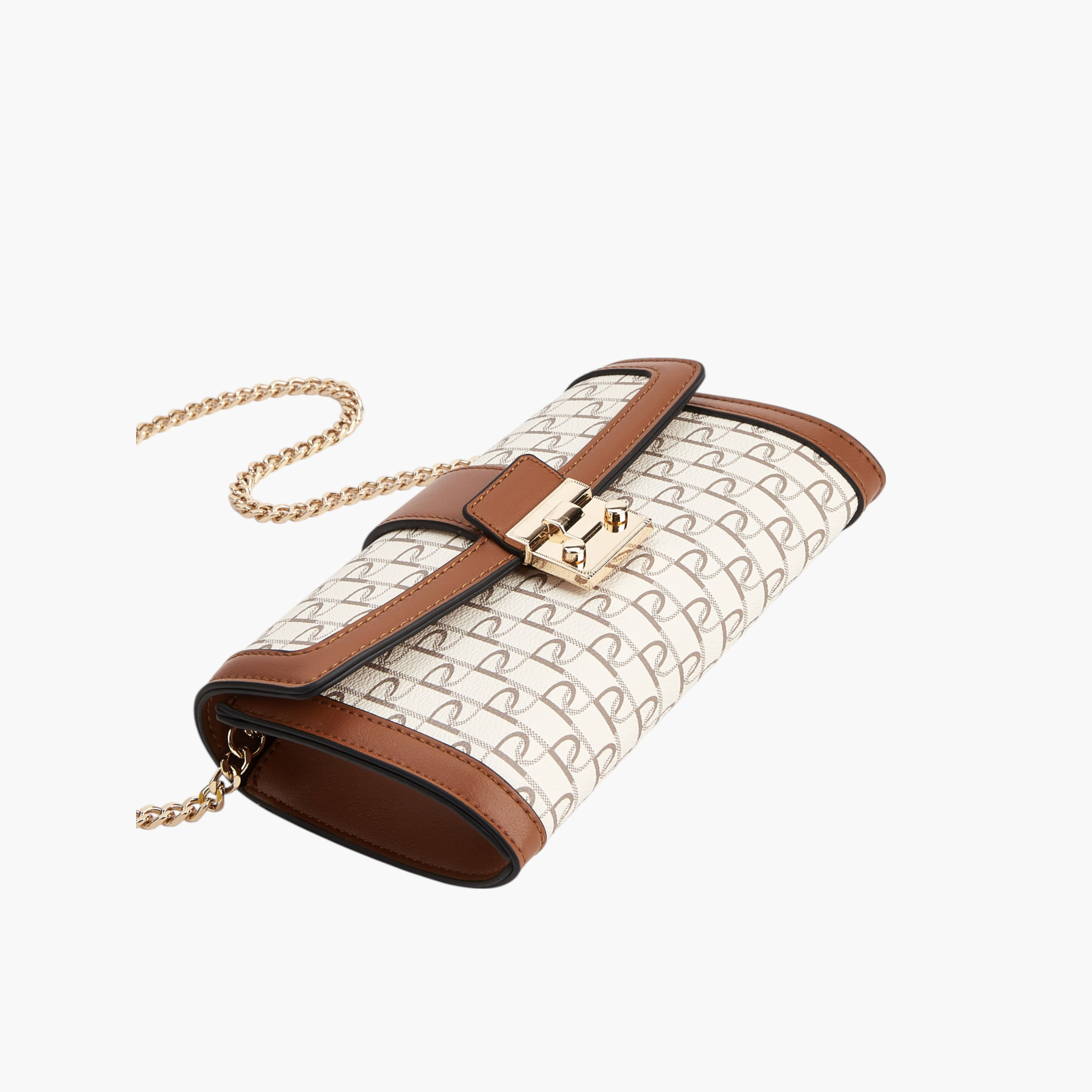 شنطة كروس بودي بطبعات مونوجرام وزر وسلسلة من بابريكا-women-bagsandwallets-handbags-image-5