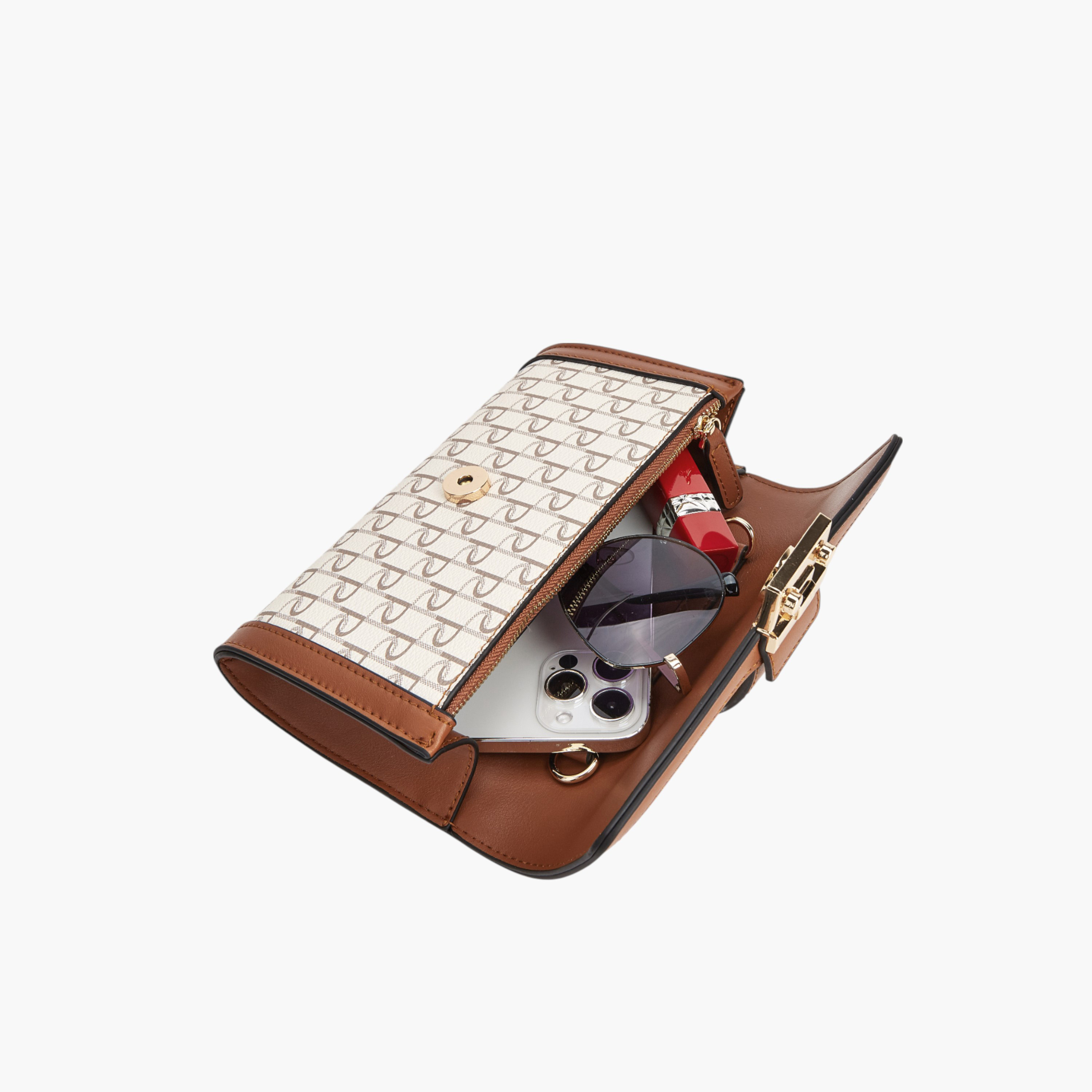 شنطة كروس بودي بطبعات مونوجرام وزر وسلسلة من بابريكا-women-bagsandwallets-handbags-image-6