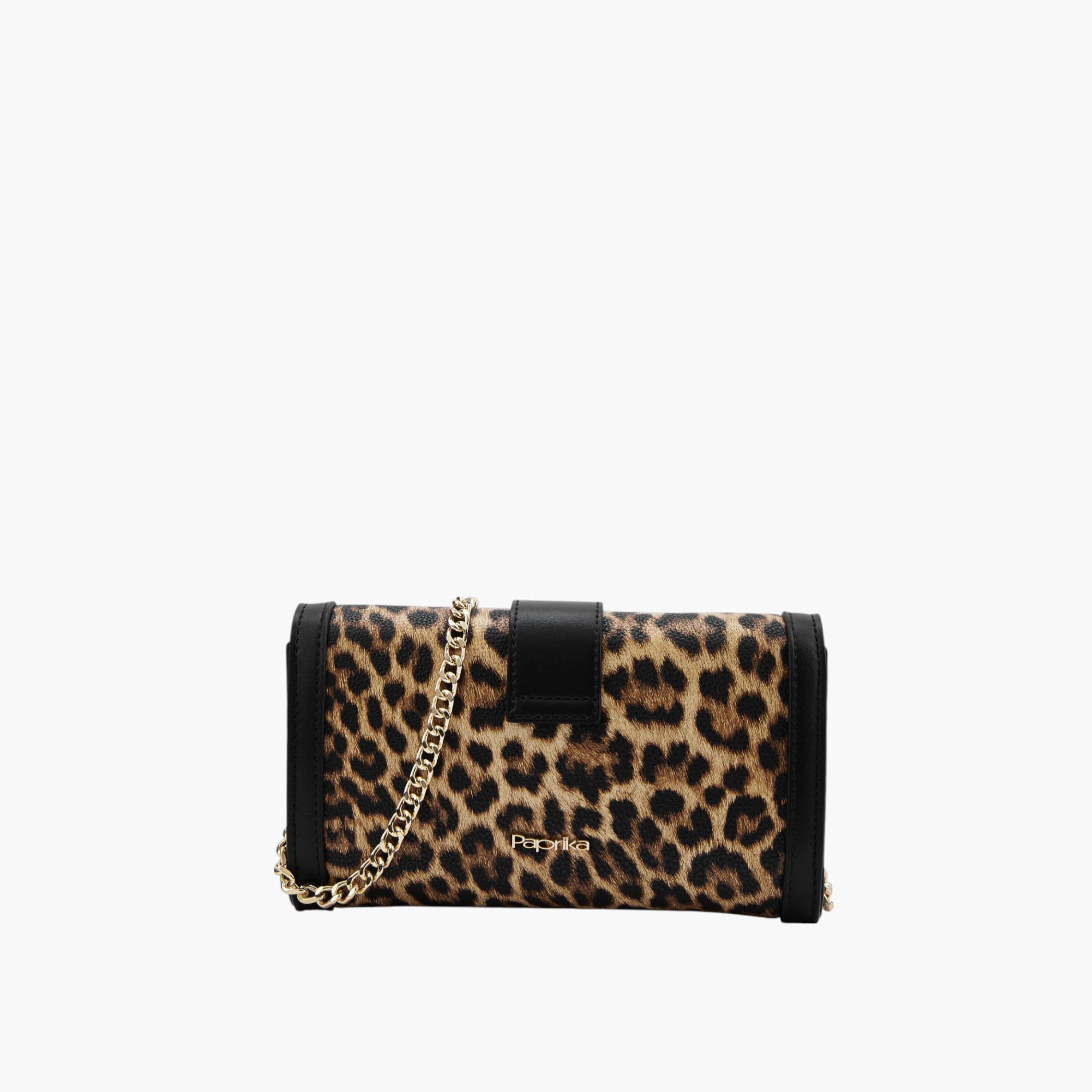 Paprika Animal Print Crossbody Bag with Chain Strap and Magnetic Button Closure-women-bagsandwallets-handbags-image-2