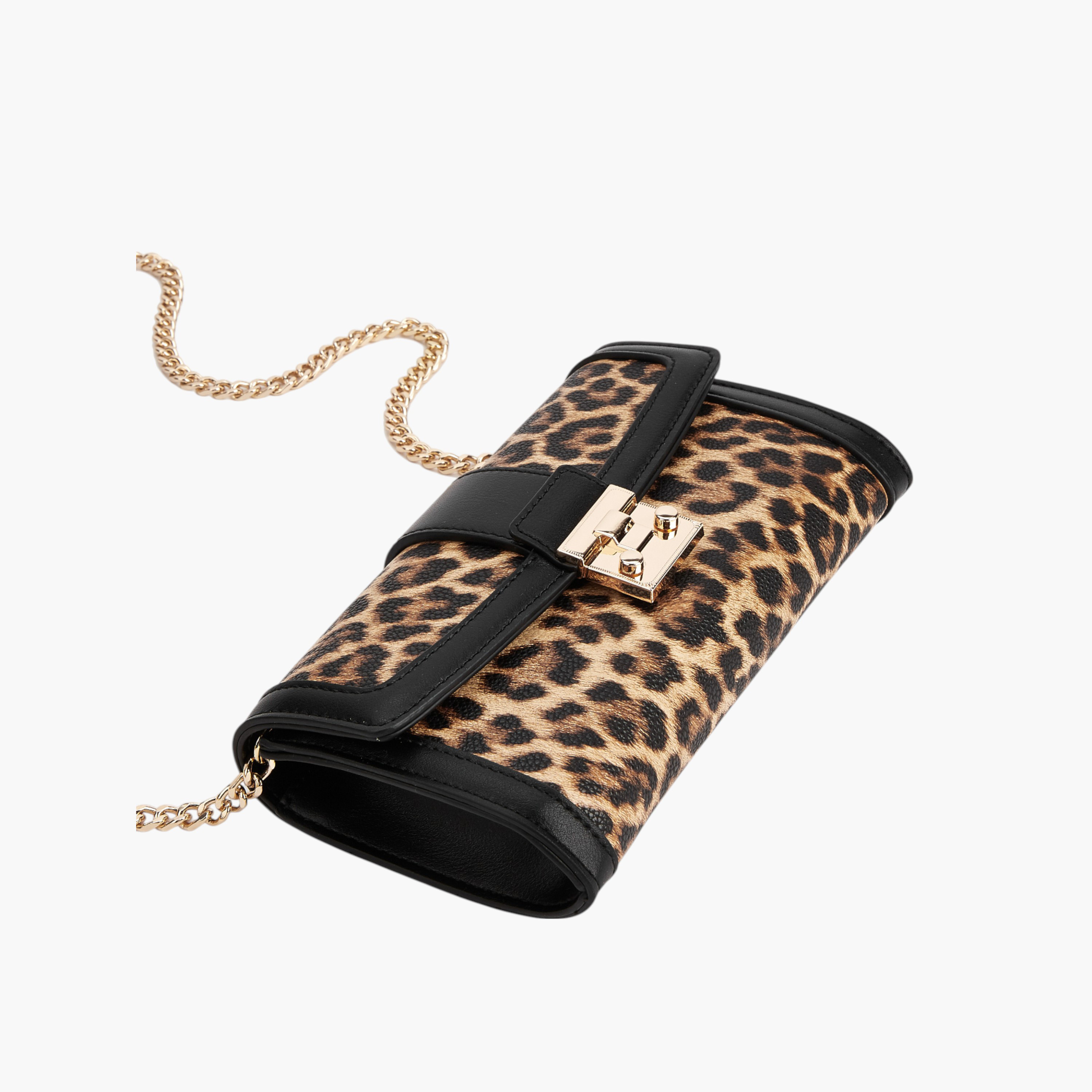 Paprika Animal Print Crossbody Bag with Chain Strap and Magnetic Button Closure-women-bagsandwallets-handbags-image-4