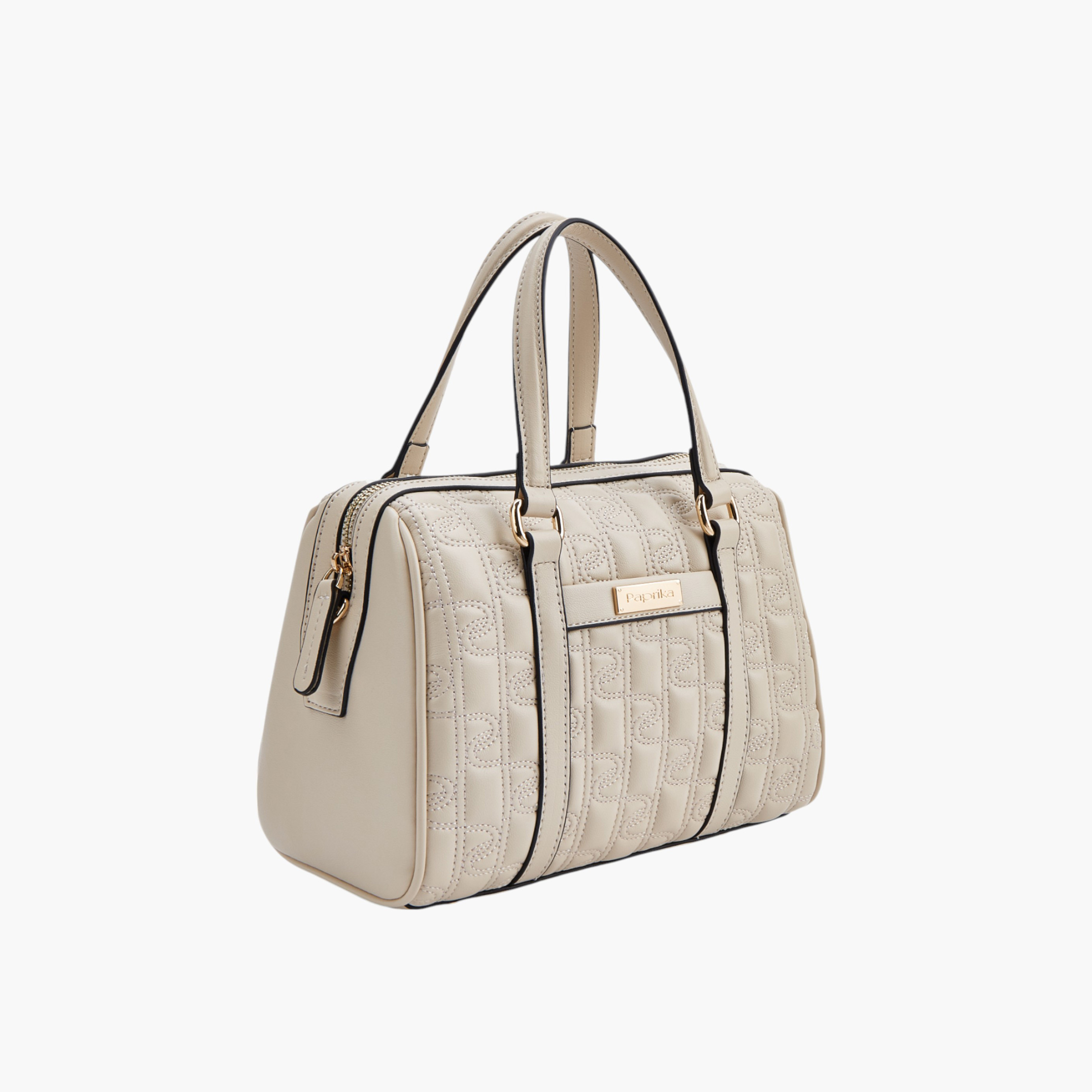 شنطة توتي بدرزات مونوجرام وحزام قابل للفصل وسحاب إغلاق من بابريكا-women-bagsandwallets-handbags-image-2