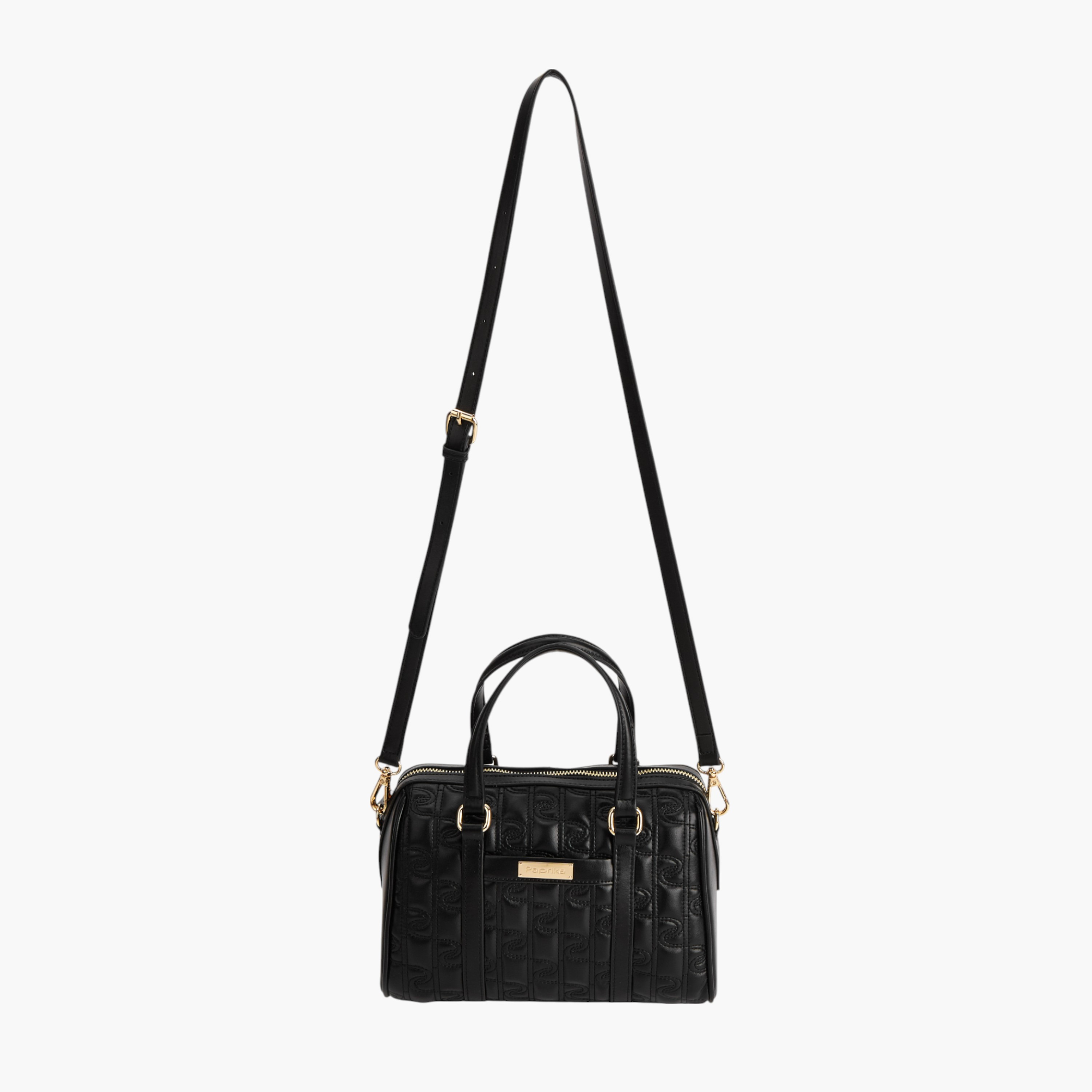 Paprika Monogram Quilted Tote Bag with Detachable Strap and Zip Closure-women-bagsandwallets-handbags-image-4
