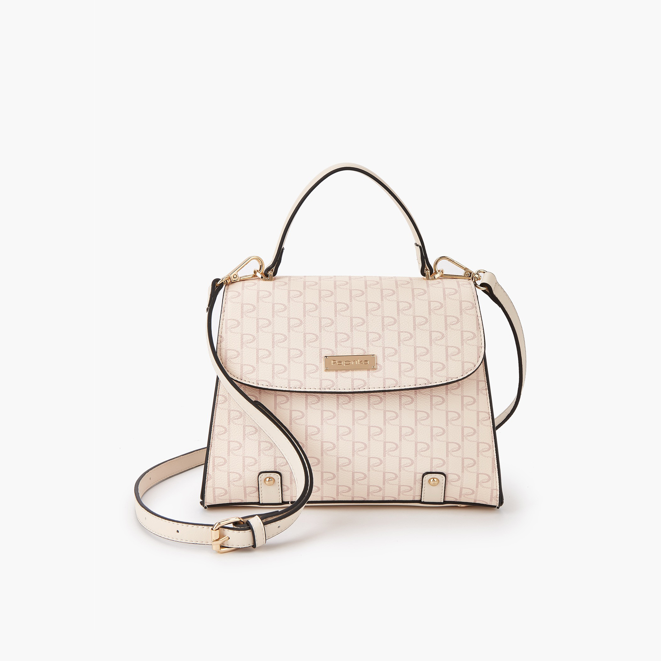 شنطة ساتشيل بزر إغلاق وطبعات مونوجرام من بابريكا-women-bagsandwallets-handbags-image-1