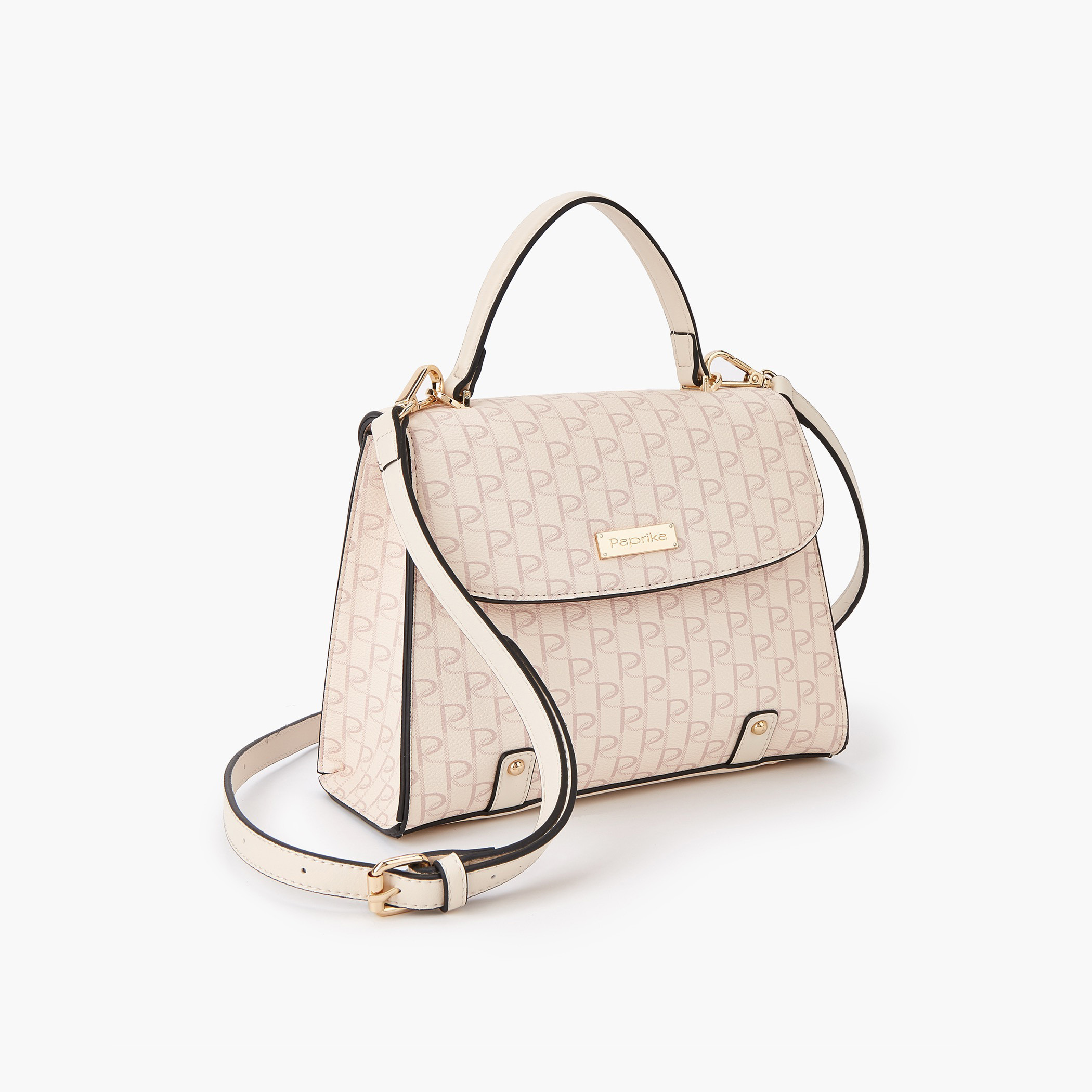 شنطة ساتشيل بزر إغلاق وطبعات مونوجرام من بابريكا-women-bagsandwallets-handbags-image-2