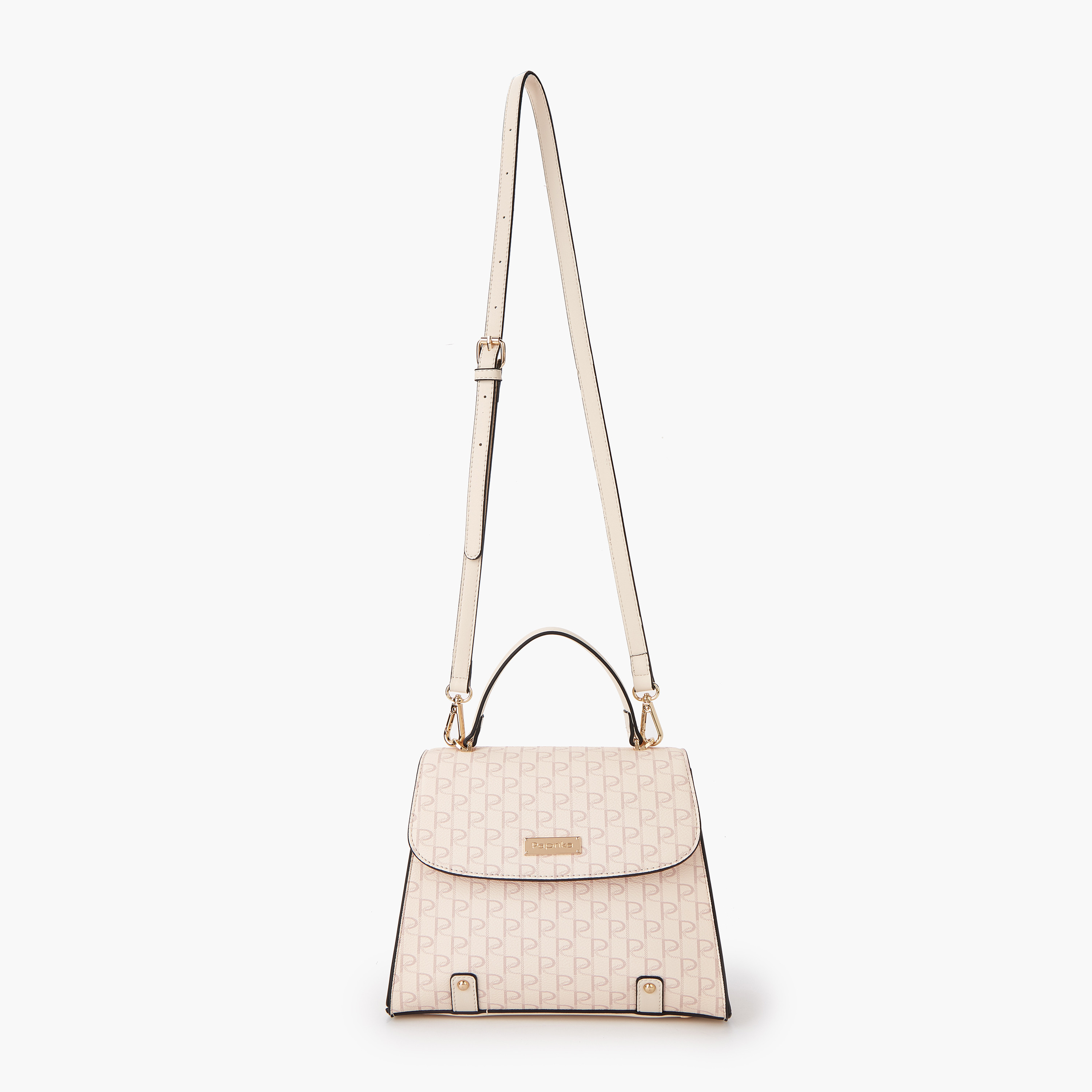 شنطة ساتشيل بزر إغلاق وطبعات مونوجرام من بابريكا-women-bagsandwallets-handbags-image-3