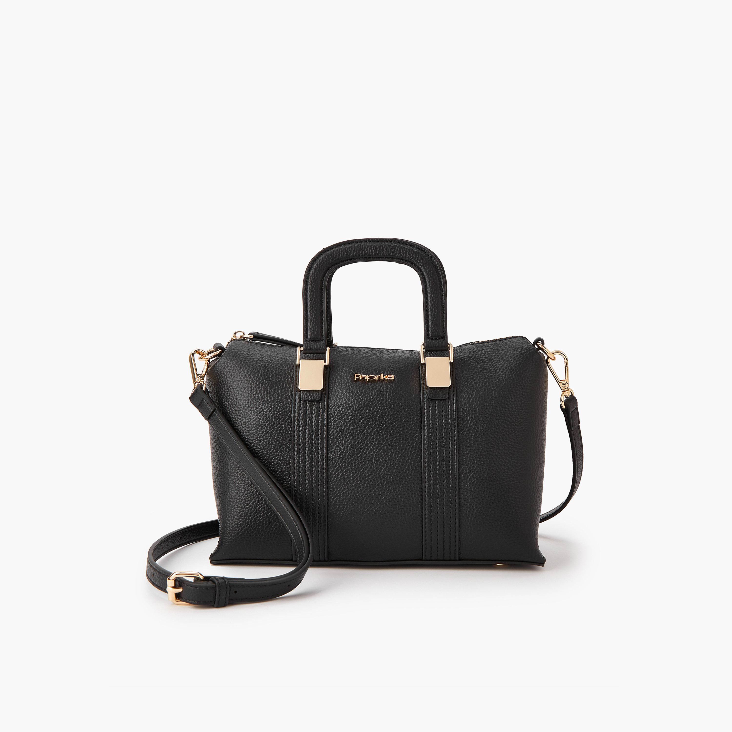 Paprika Textured Tote Bag with Detachable Strap and Zip Closure-women-bagsandwallets-handbags-image-1