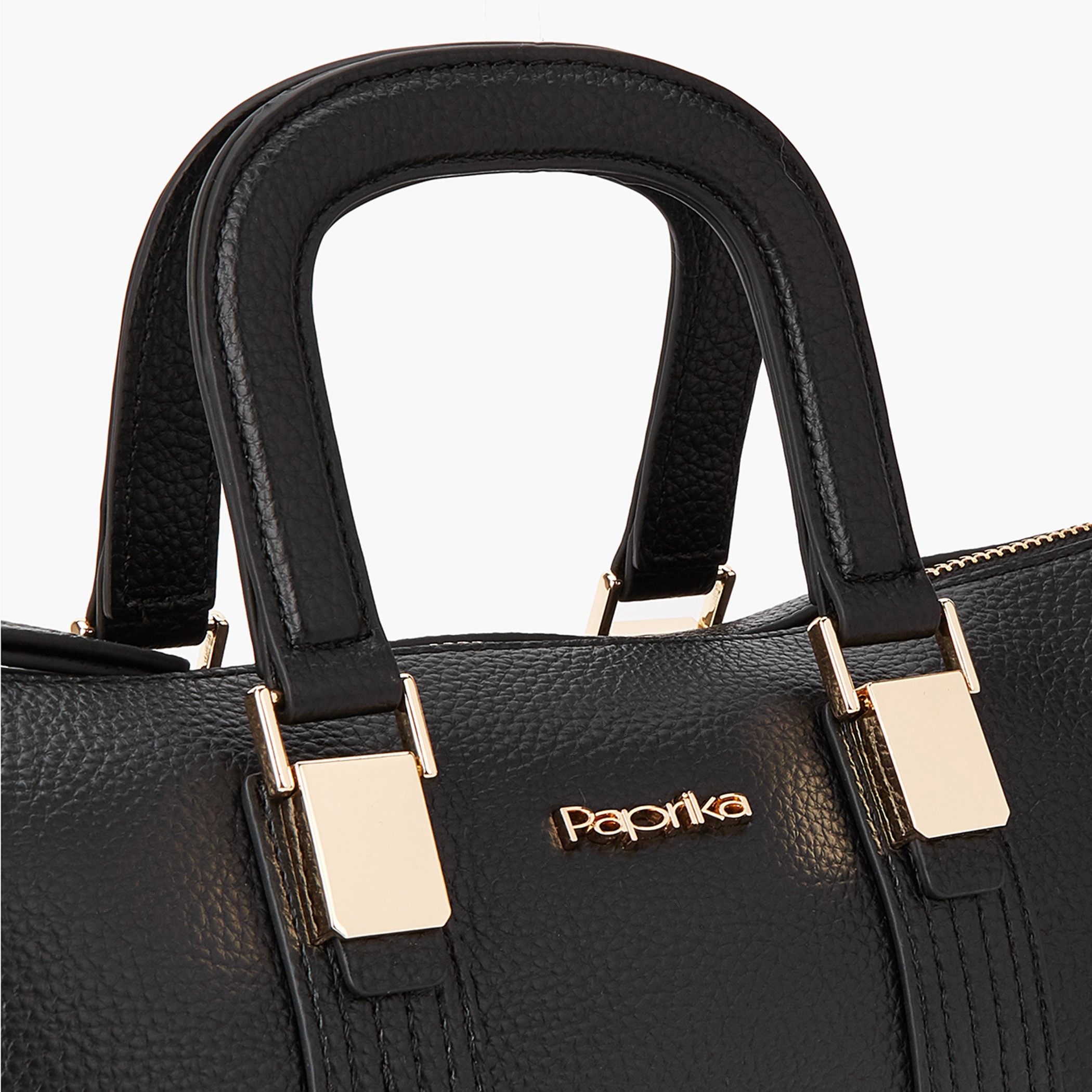 Paprika Textured Tote Bag with Detachable Strap and Zip Closure-women-bagsandwallets-handbags-image-2